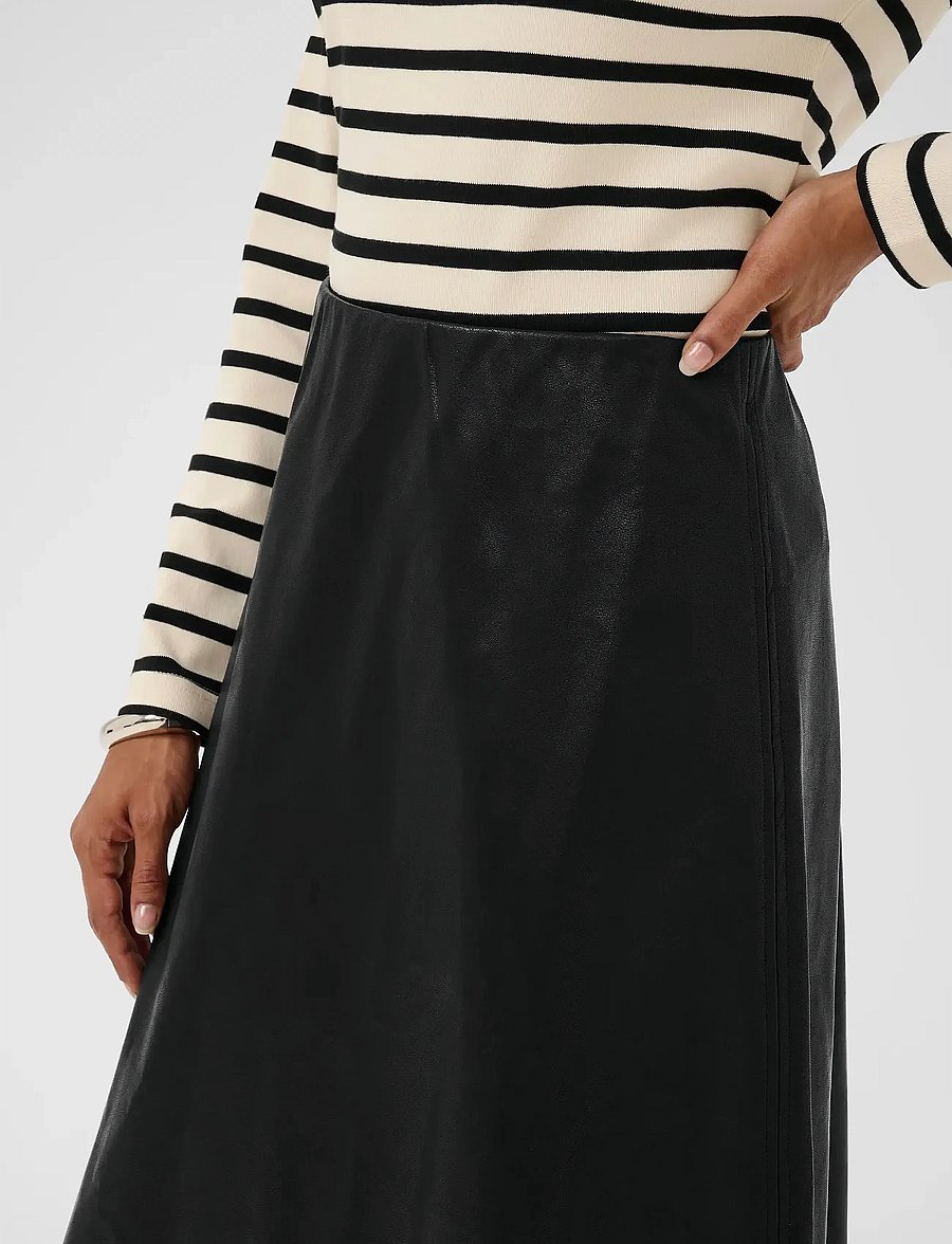 Culture - CUlilli PU Skirt - midi nederdele - black - 5