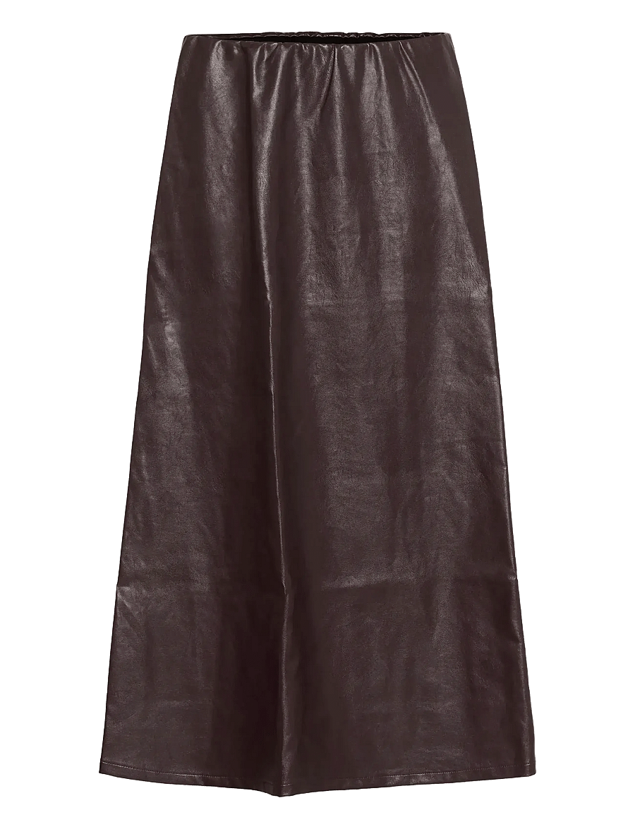 Culture - CUlilli PU Skirt - midi skirts - decadent chocolate - 0