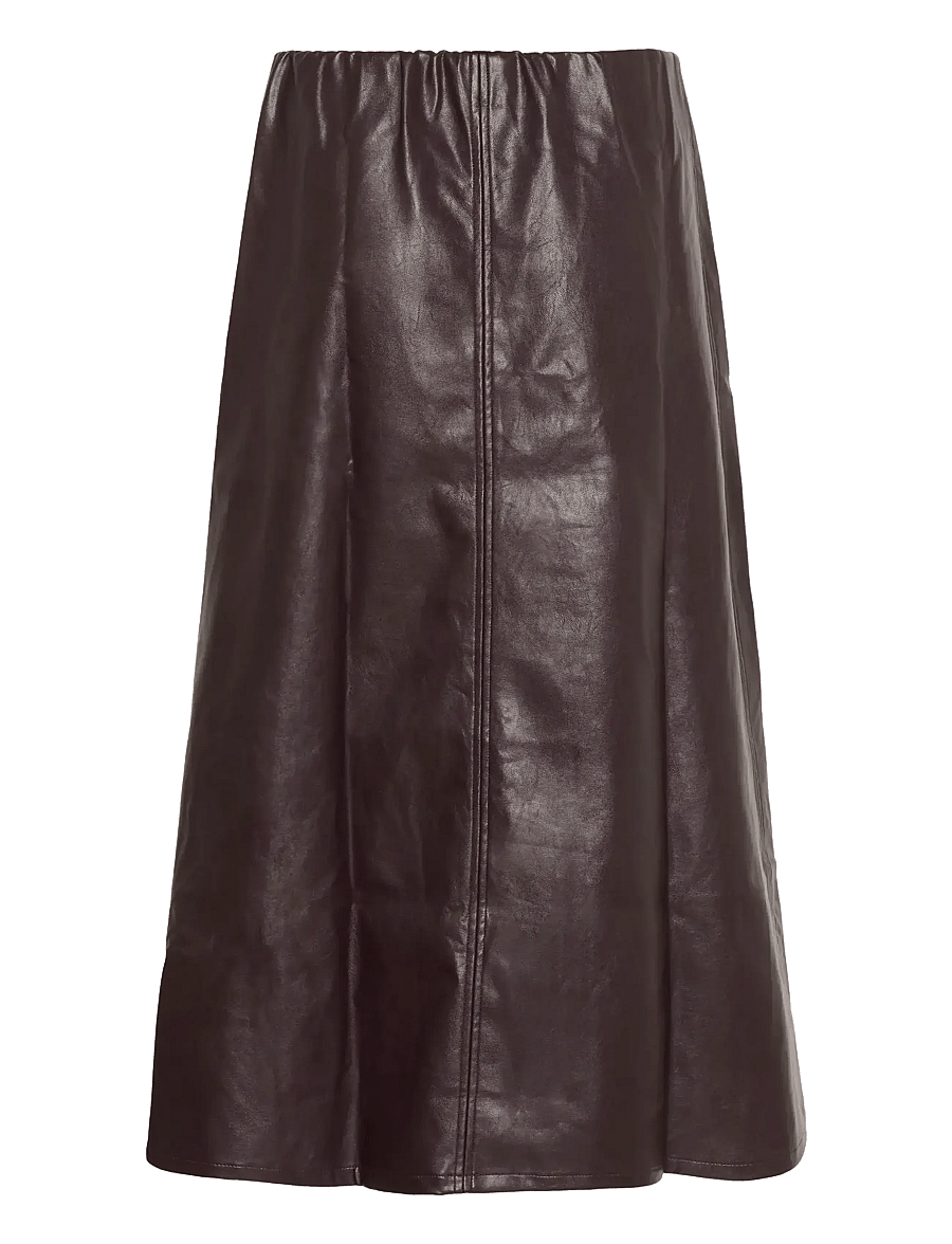 Culture - CUlilli PU Skirt - midi skirts - decadent chocolate - 1