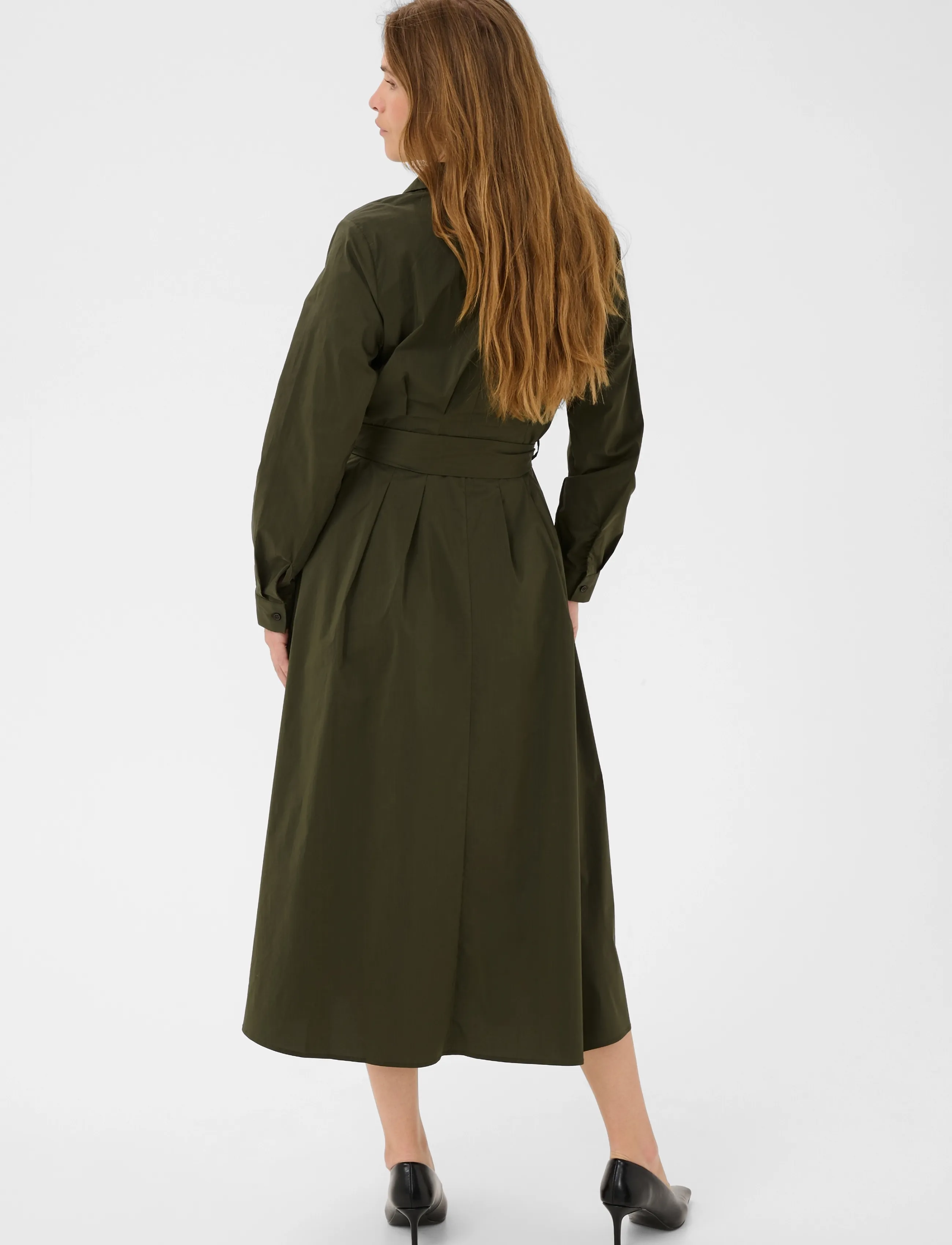 Culture - CUelna Antoinett Dress - skjortekjoler - burnt olive - 3
