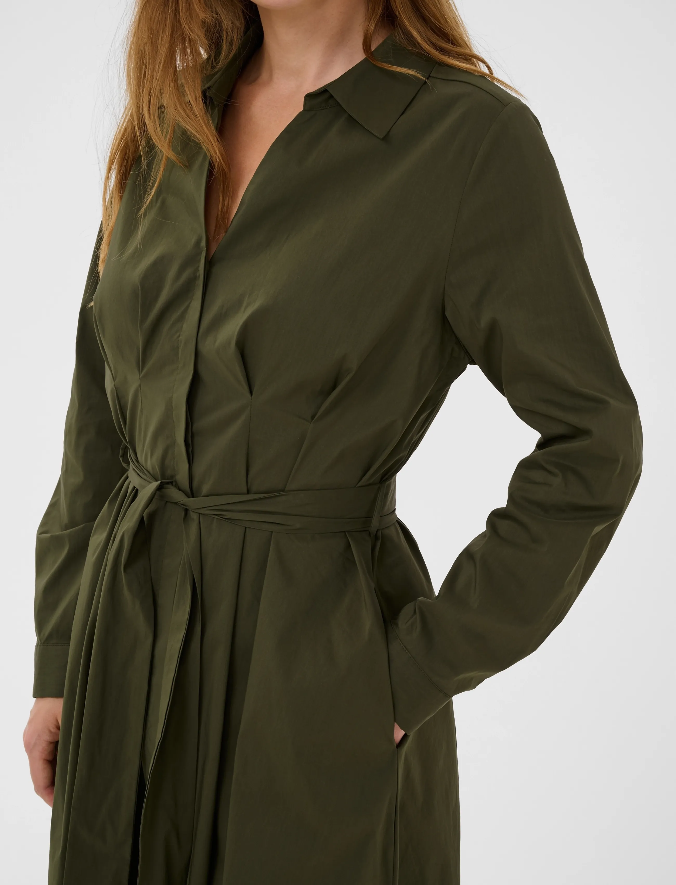 Culture - CUelna Antoinett Dress - skjortekjoler - burnt olive - 4