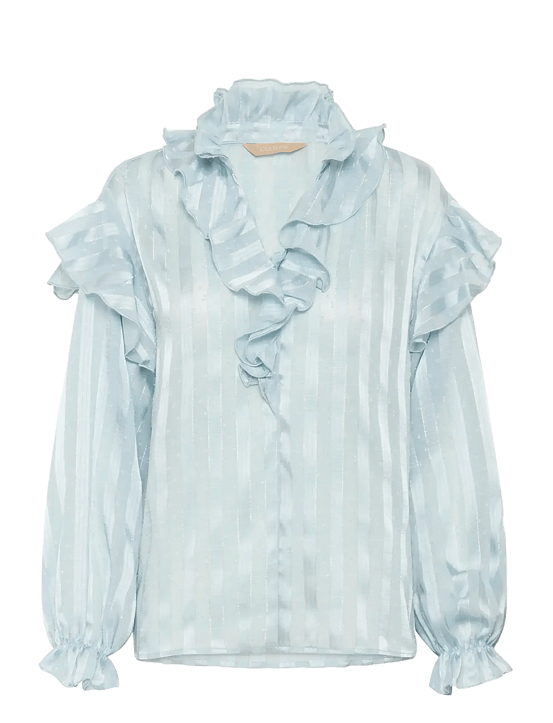Culture - CUflowy Blouse - langærmede bluser - serenity - 1