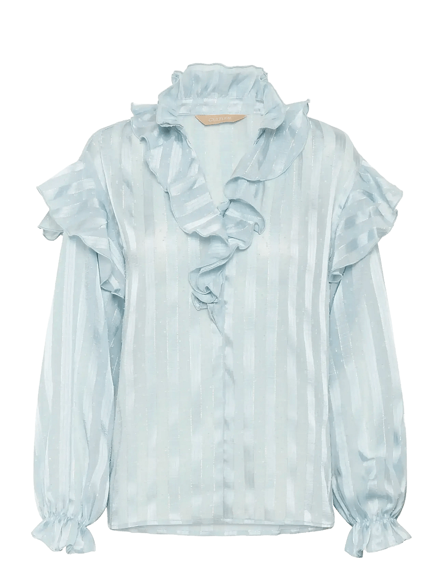 Culture - CUflowy Blouse - langärmelige blusen - serenity - 1