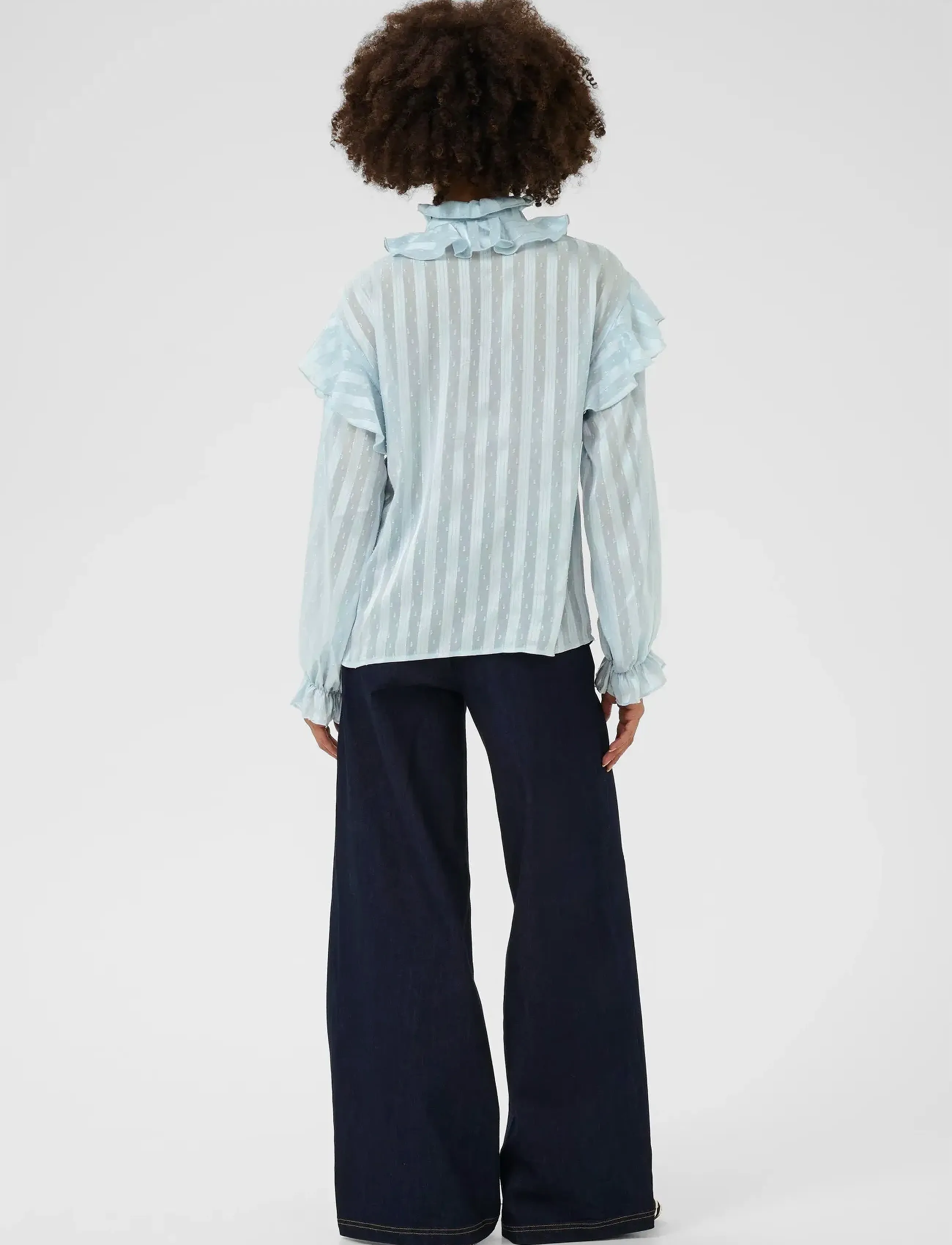Culture - CUflowy Blouse - langærmede bluser - serenity - 4