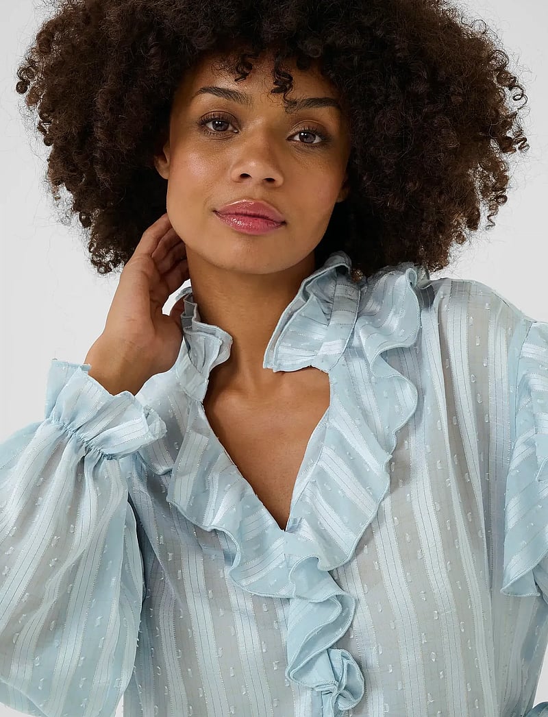 Culture - CUflowy Blouse - langærmede bluser - serenity - 5