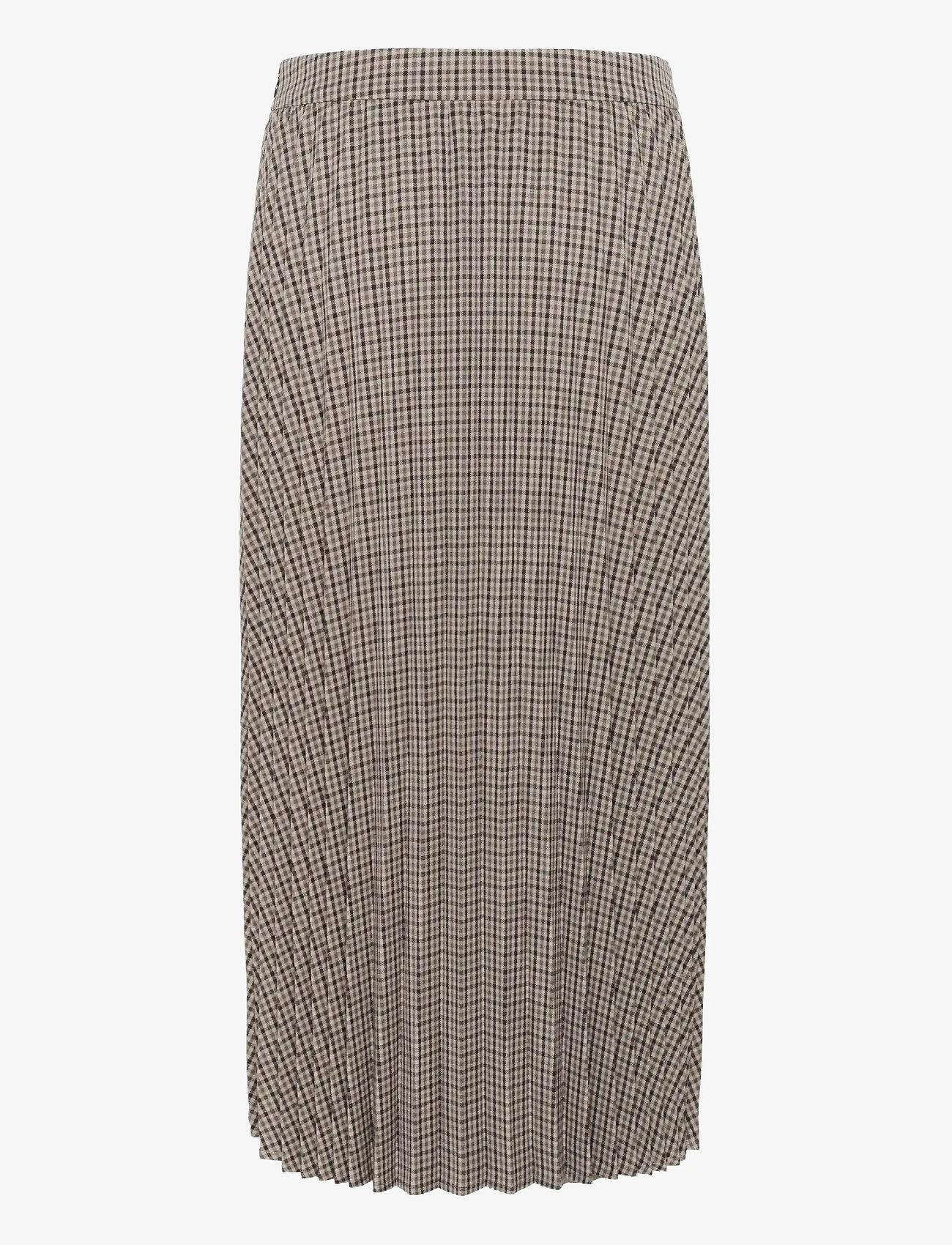 Culture - CUchecka long Skirt - pleated skirts - brown check - 2