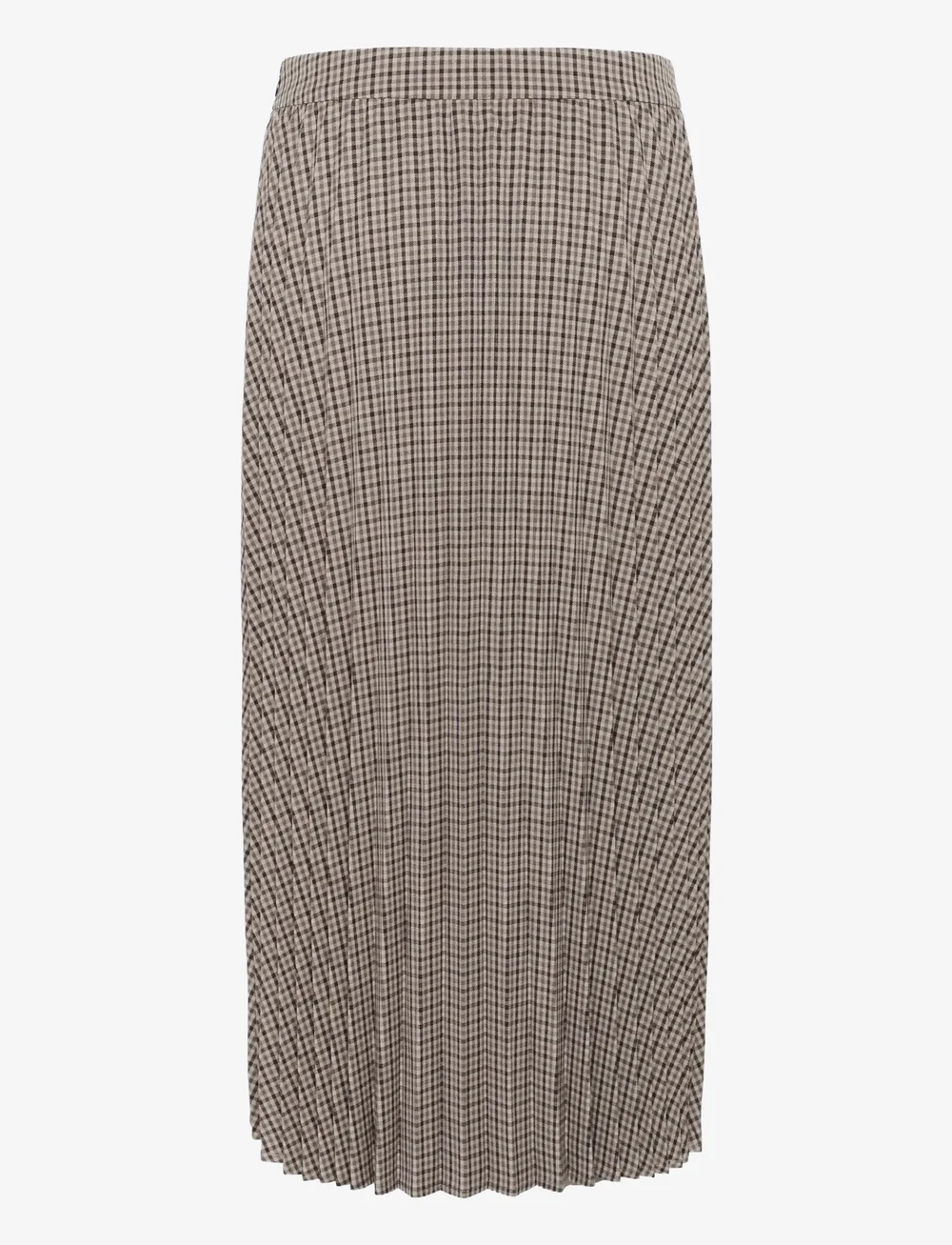 Culture - CUchecka long Skirt - plisserade kjolar - brown check - 2