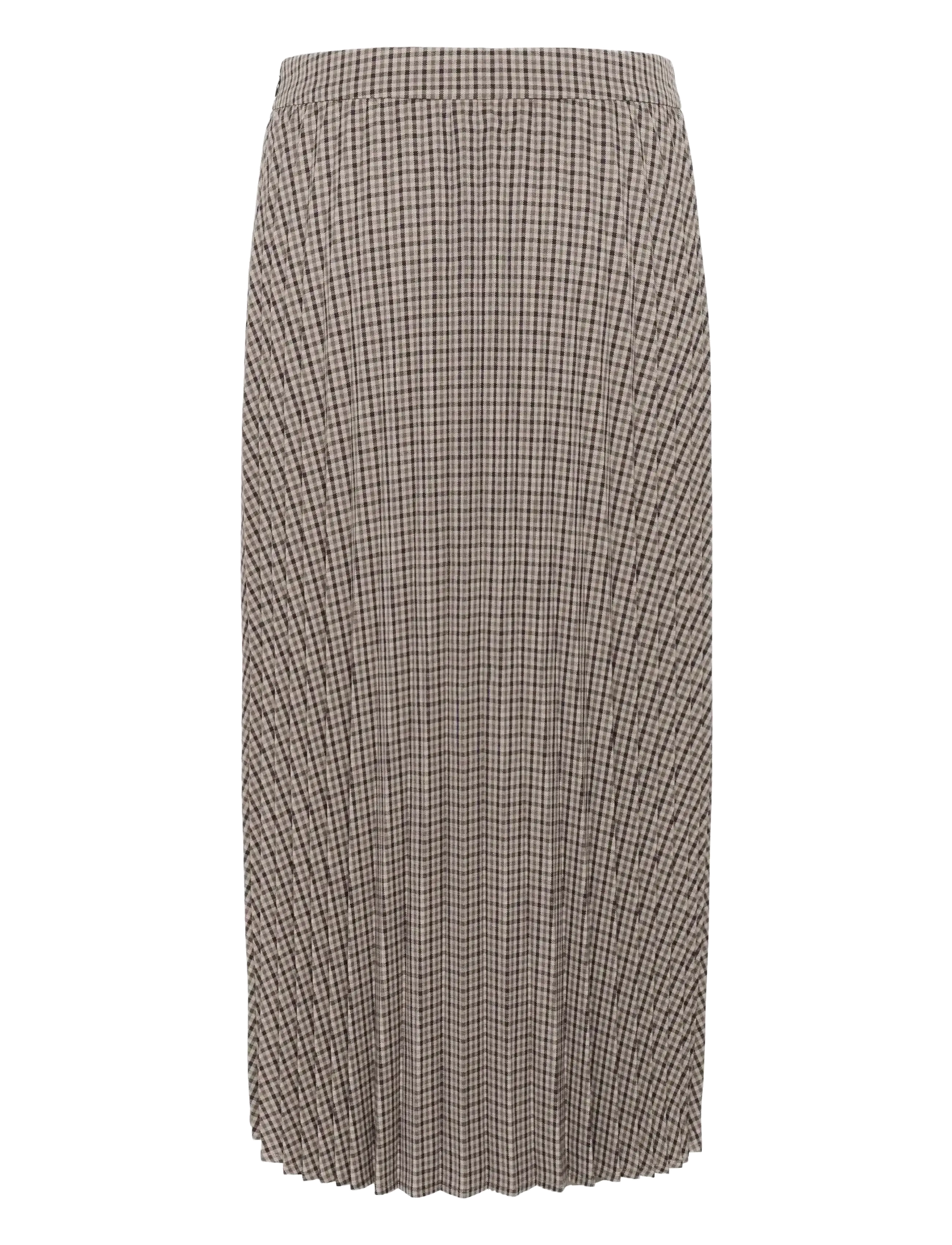 Culture - CUchecka long Skirt - midi nederdele - brown check - 2