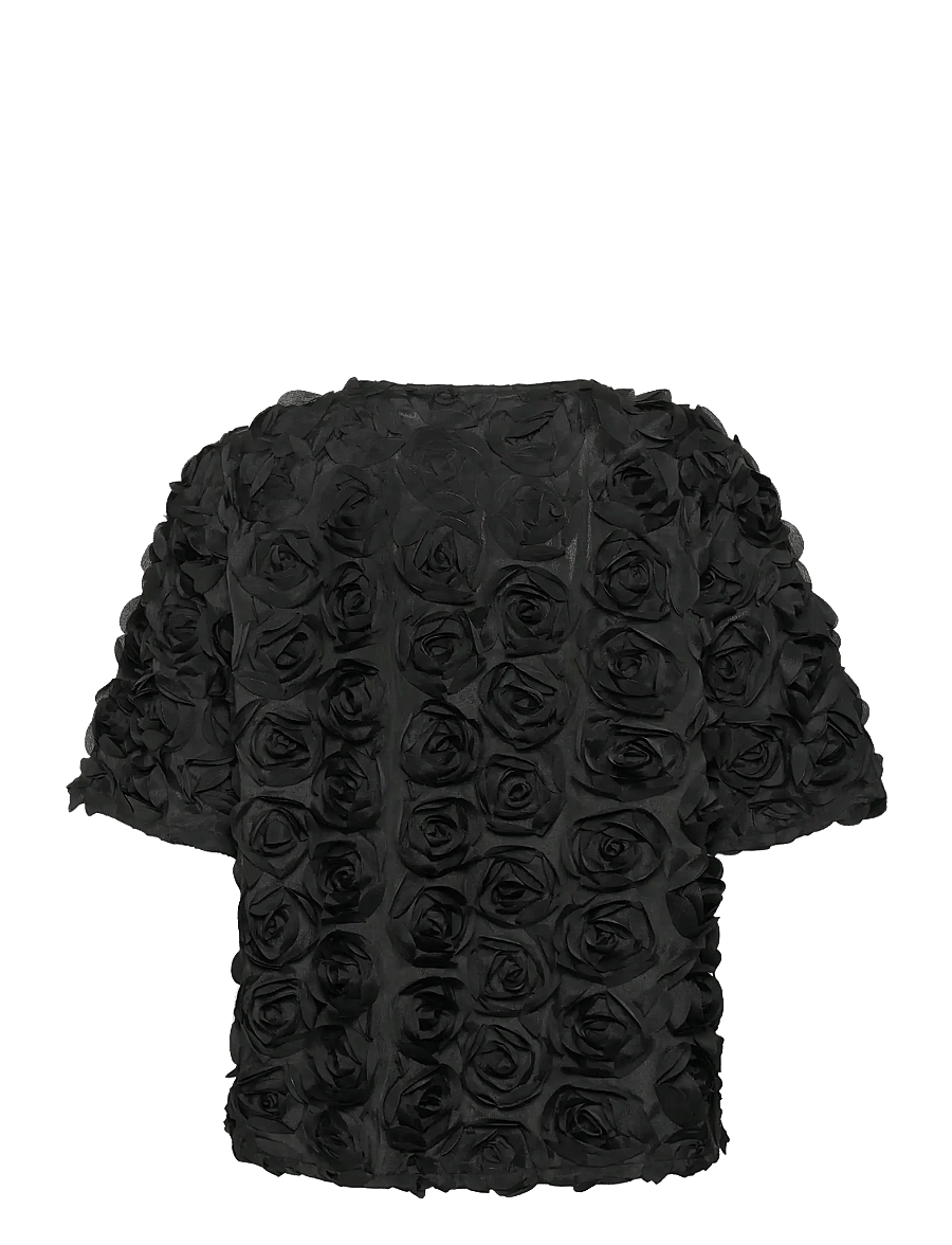 Culture - CUcebrine SS Blouse - kurzärmelige blusen - black - 2