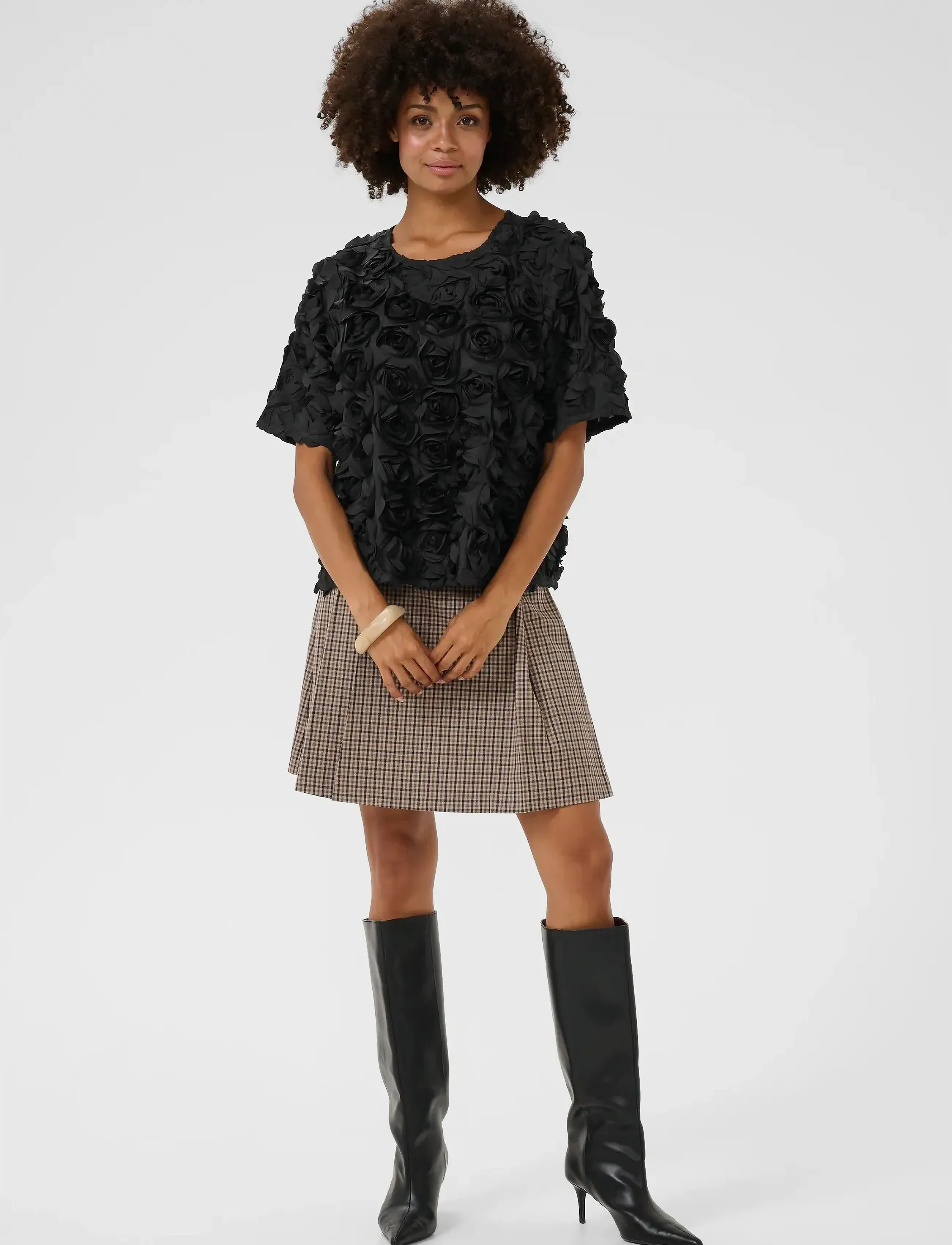 Culture - CUcebrine SS Blouse - kurzämlige blusen - black - 3