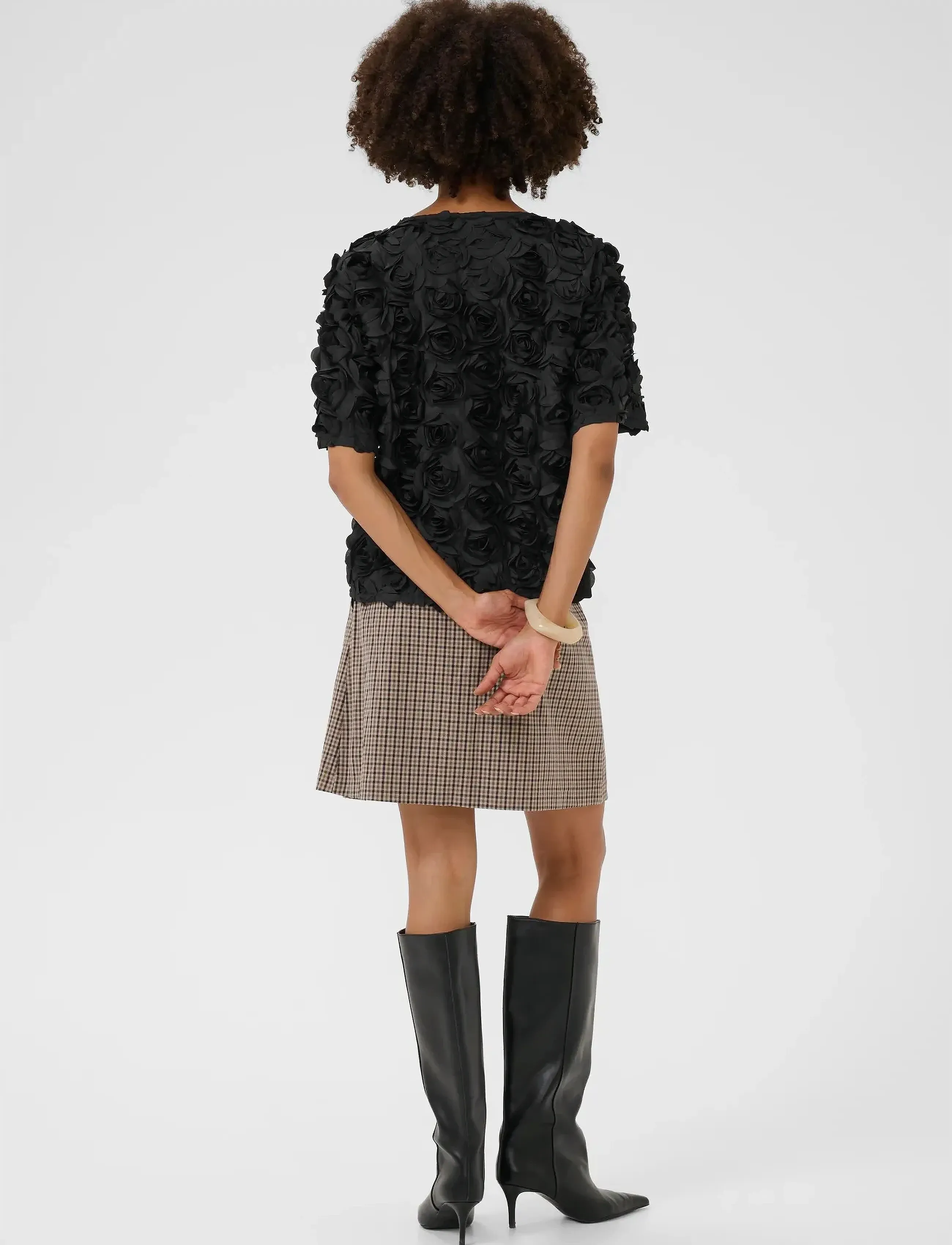 Culture - CUcebrine SS Blouse - kurzämlige blusen - black - 4