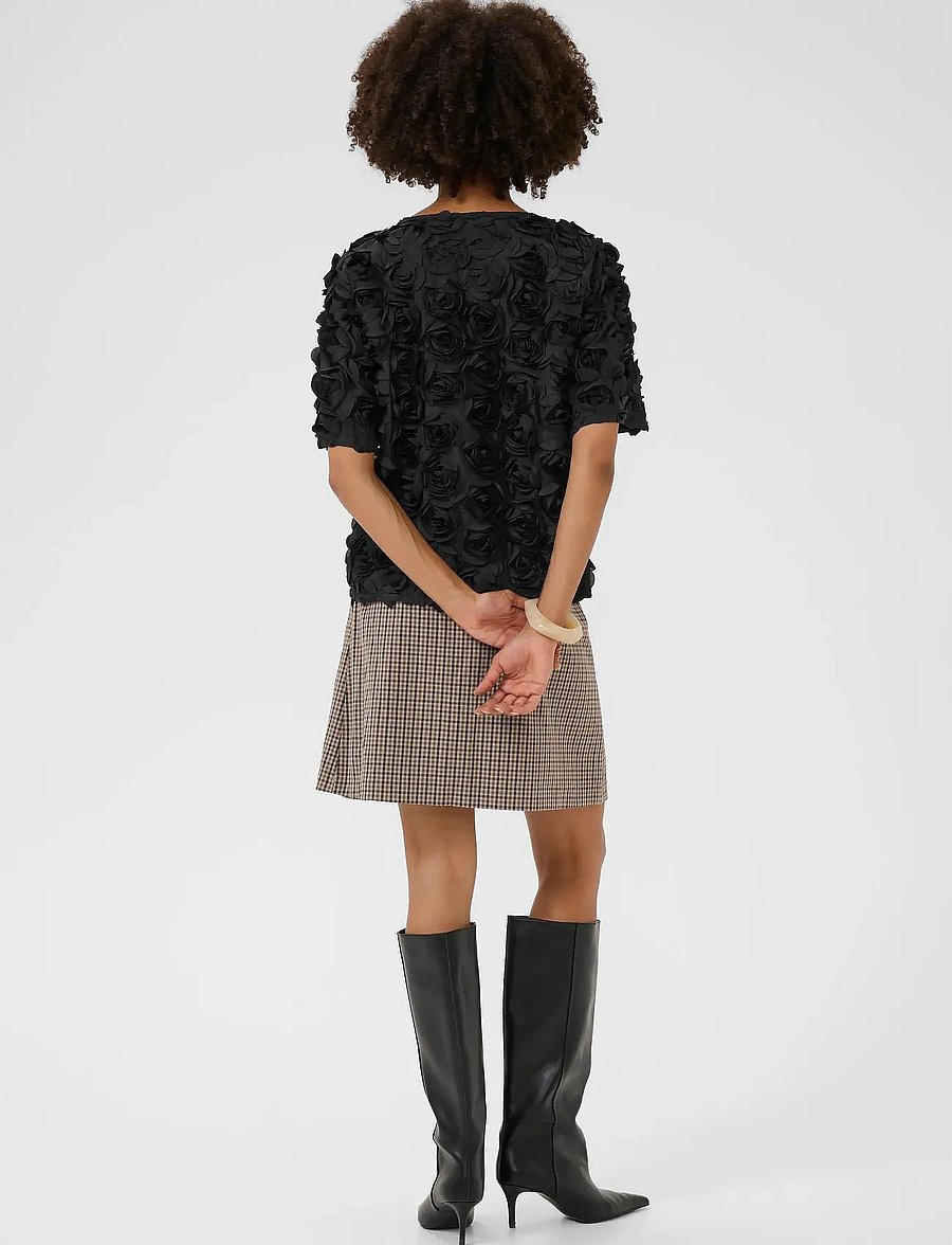 Culture - CUcebrine SS Blouse - kurzärmelige blusen - black - 4
