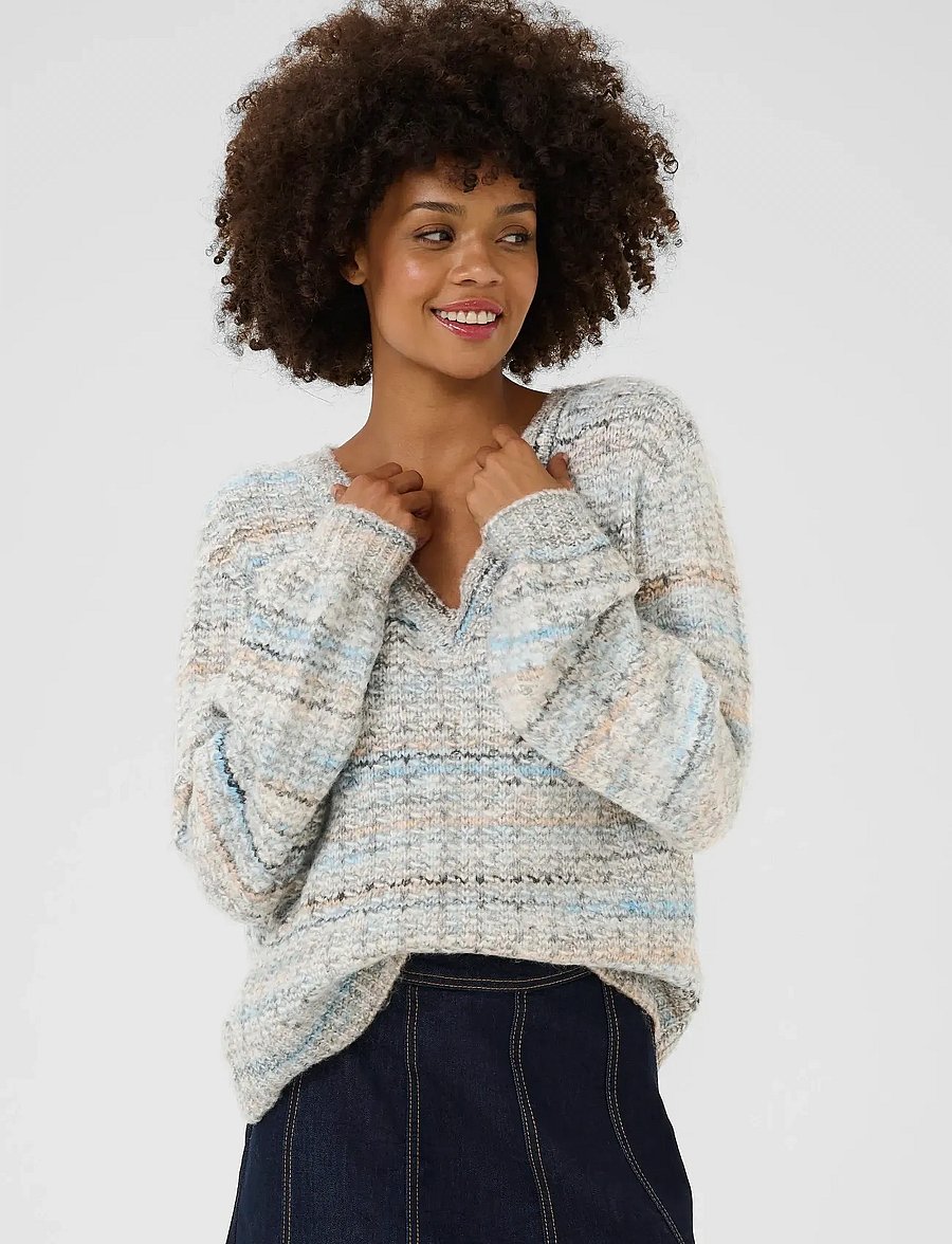 Culture - CUmarble Pullover - pullover - grey/blue mix - 0