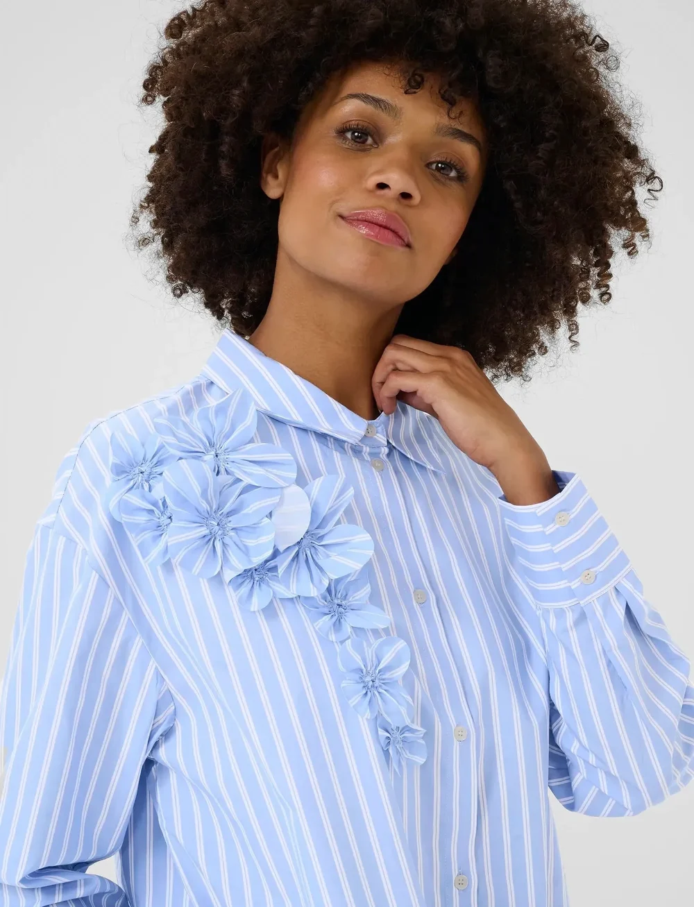 Culture - CUlora Shirt - langärmlige hemden - blue/white stripe - 5