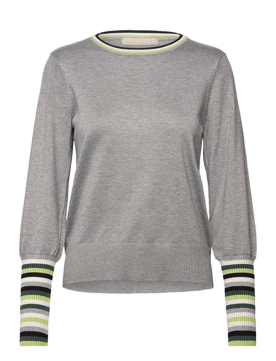 Culture - CUlai Annemarie Pullover - striktrøjer - light grey melange - 0