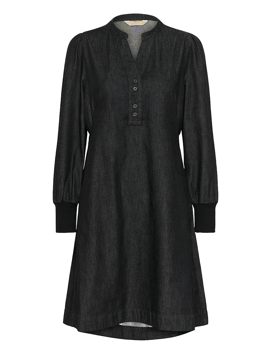 Culture - CUhilka Arpa Short Dress - särkkleidid - black wash - 1