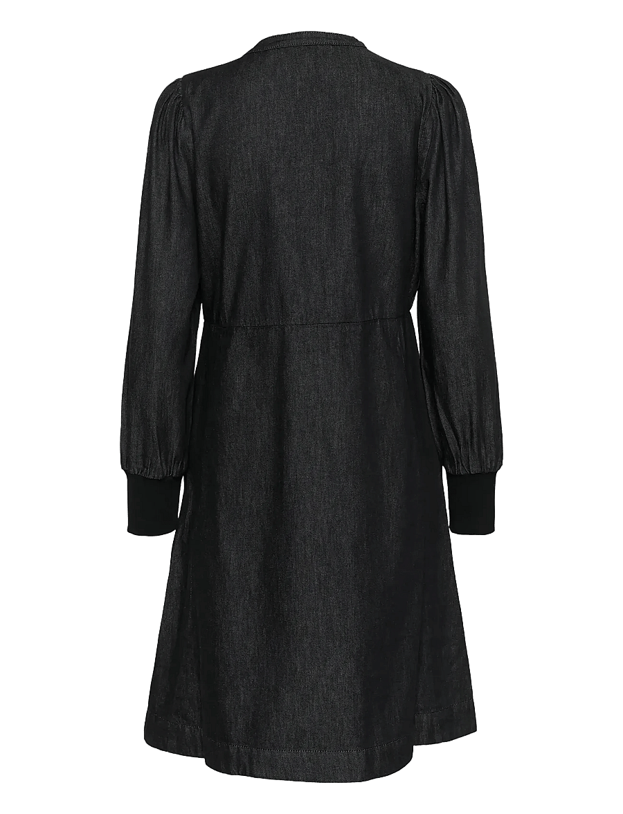Culture - CUhilka Arpa Short Dress - särkkleidid - black wash - 2