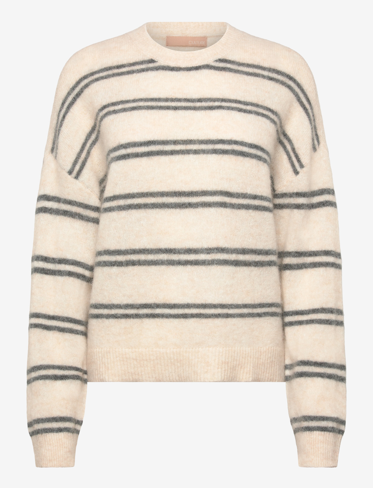 Culture - CUbernie Cacheia Pullover - sügisesed riided - whitecap melange/grey stripes - 0