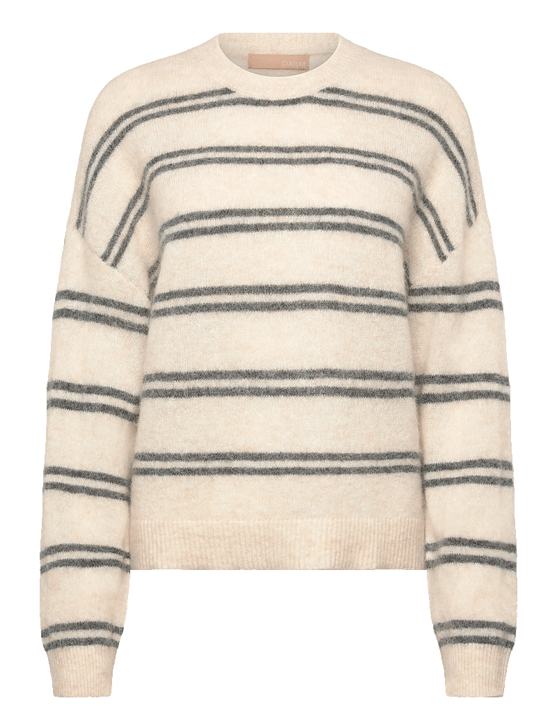 Culture - CUbernie Cacheia Pullover - pullover - whitecap melange/grey stripes - 0