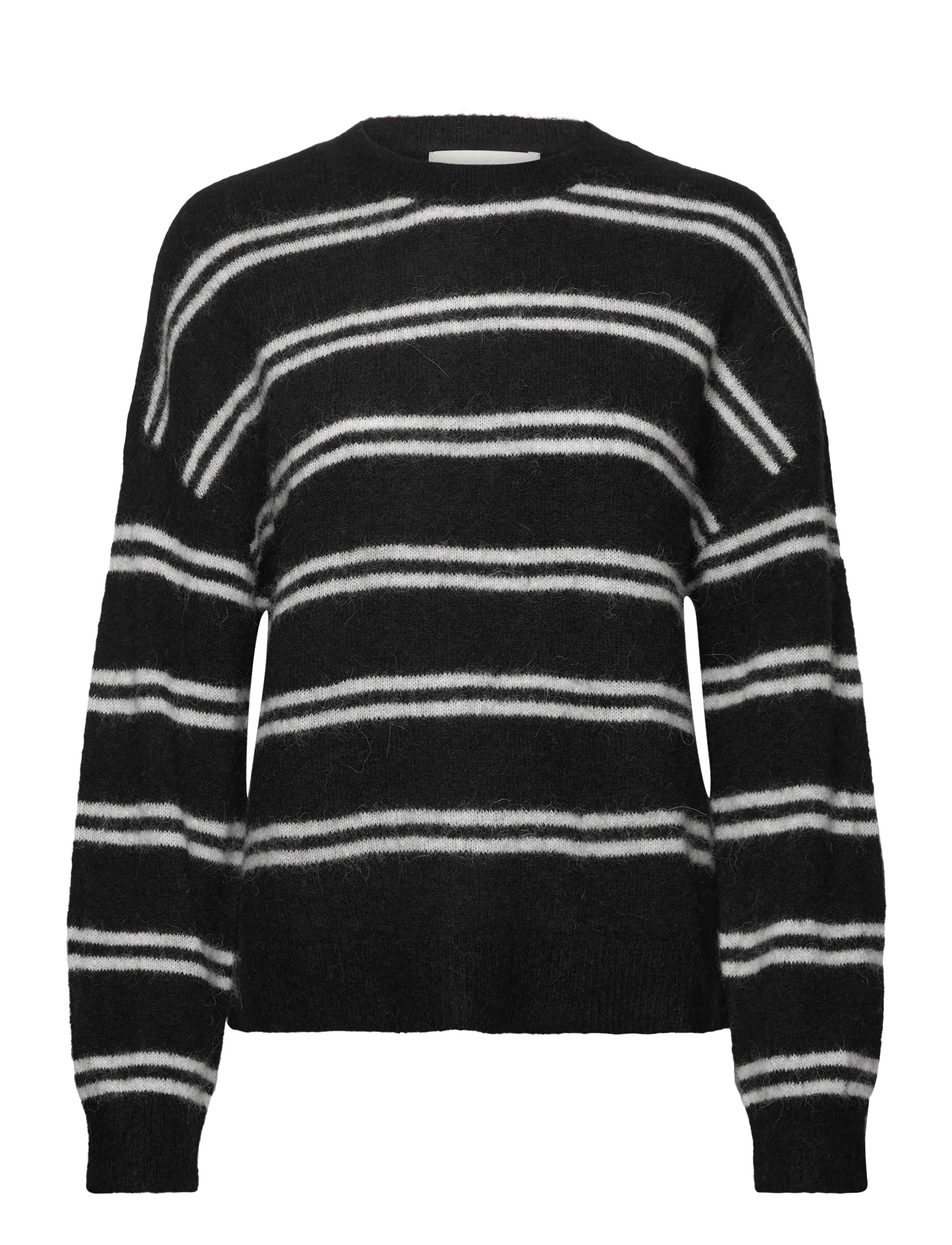 Culture Cubernie Cacheia Pullover, Kvinder, Stribet Sweater, Sort, Str: XS