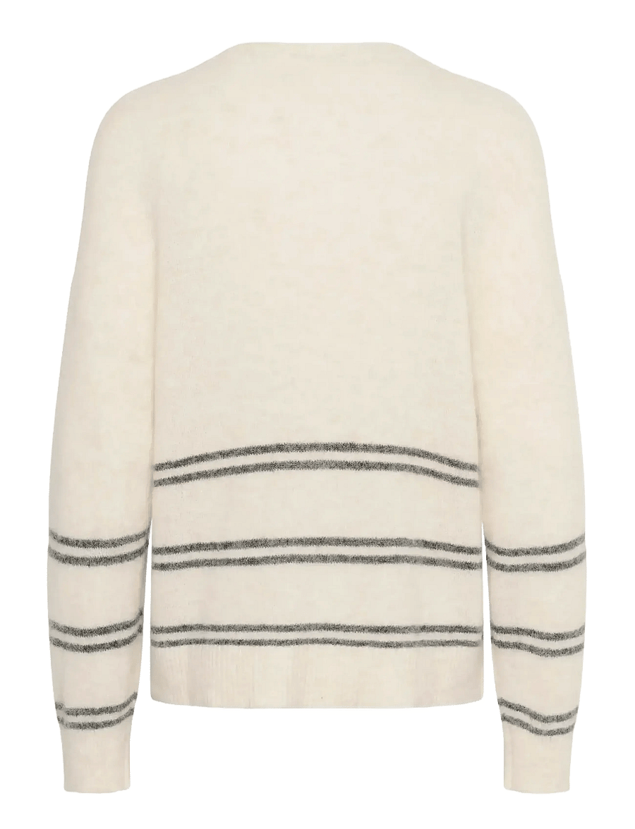 Culture - CUbernie Cacheia Cardigan - gebreide vesten - whitecap melange/grey stripes - 1