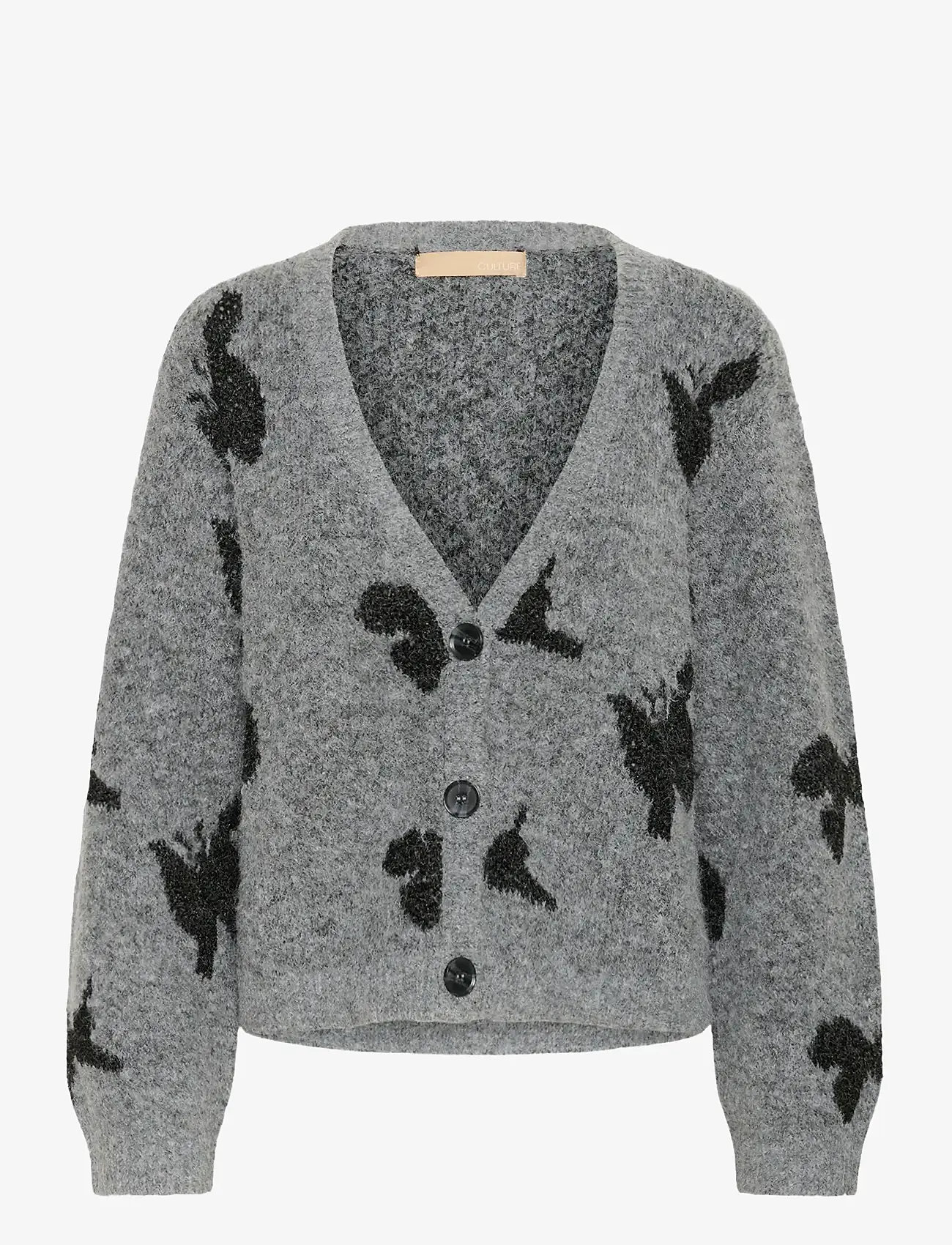 Culture - CUfreya Cardigan - cardigans - mid grey/black melange - 1