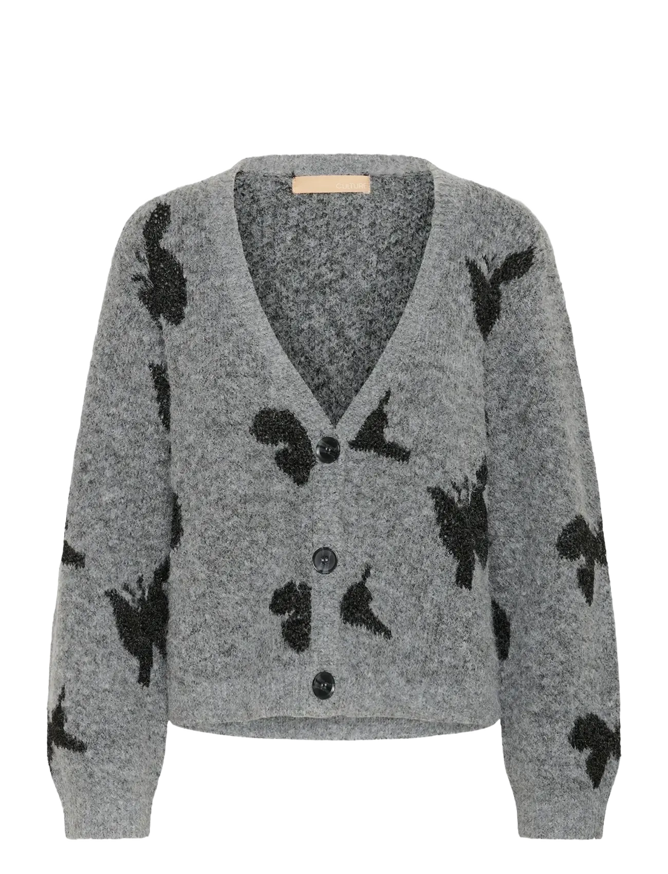 CUfreya Cardigan - MID GREY/BLACK MELANGE