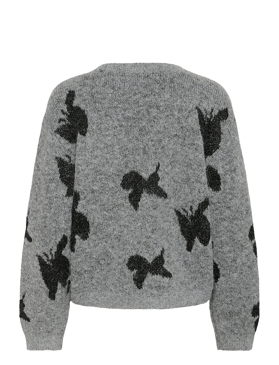 Culture - CUfreya Cardigan - cardigans - mid grey/black melange - 2