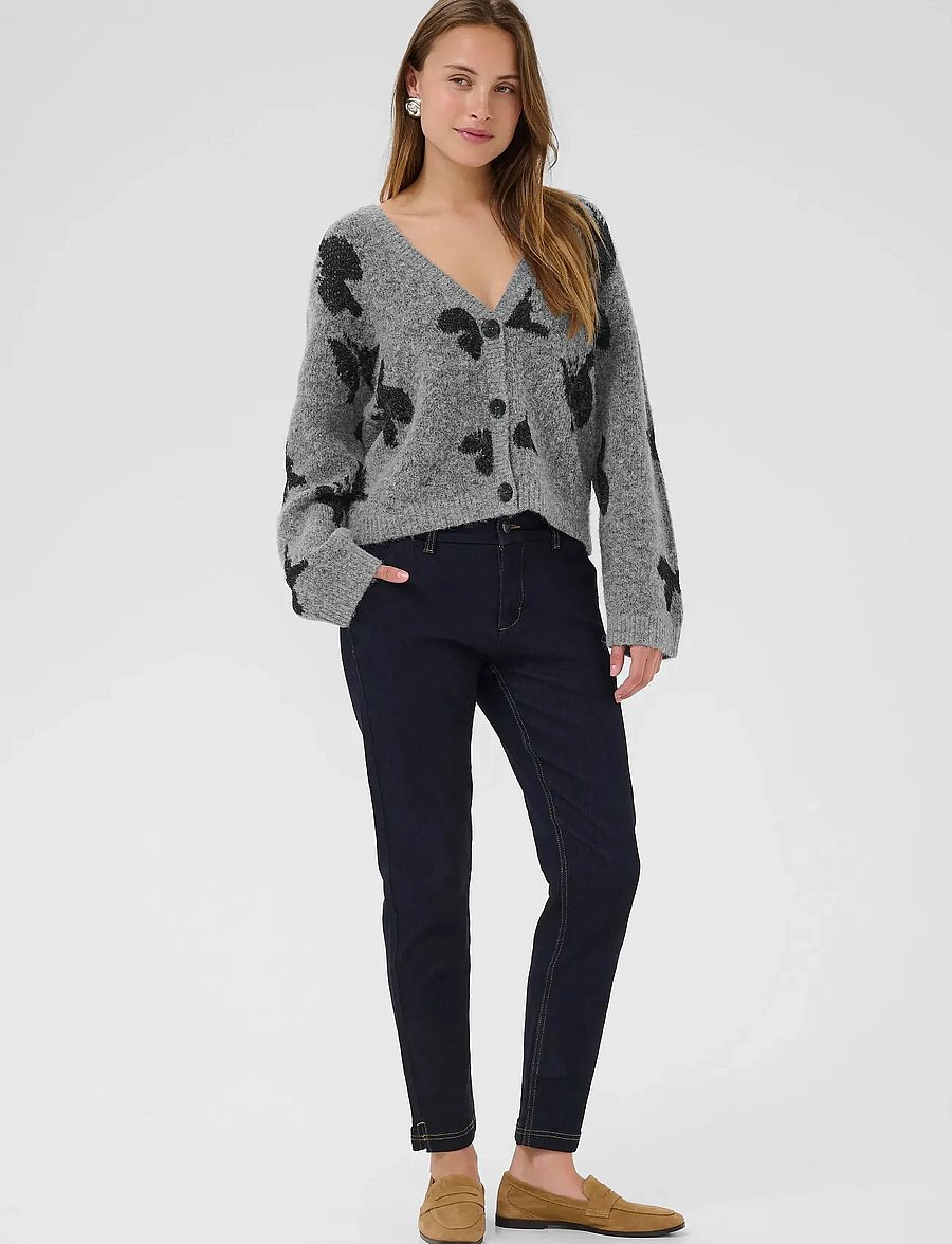 Culture - CUfreya Cardigan - cardigans - mid grey/black melange - 3