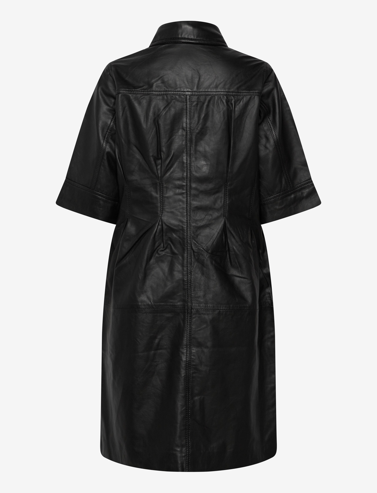 Culture - CUlima Canja Leather Dress - hemdkleider - black - 1