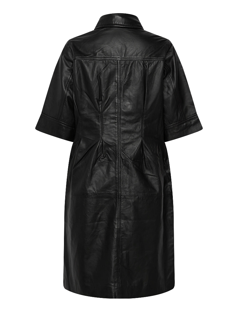 Culture - CUlima Canja Leather Dress - hemdkleider - black - 1