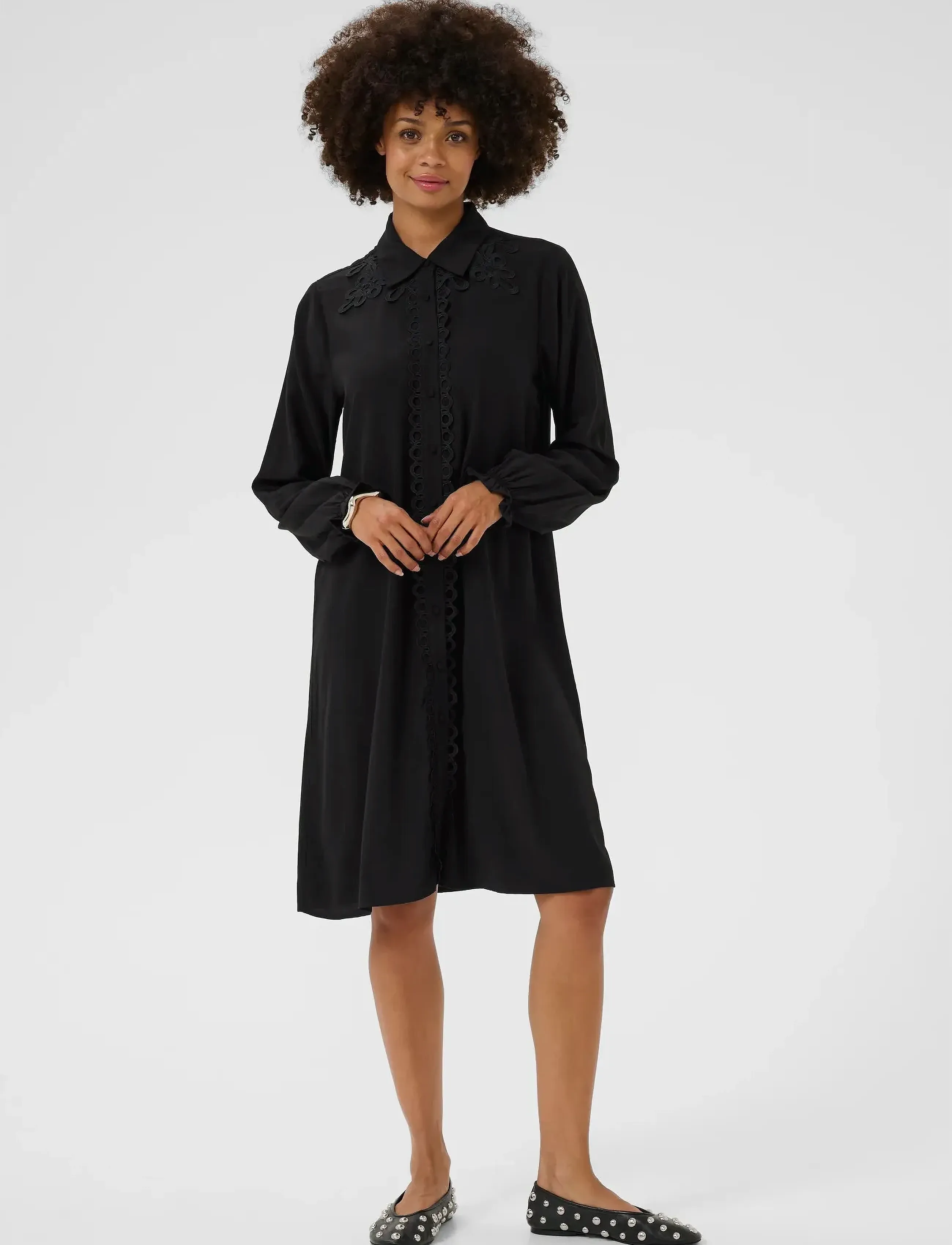 Culture - CUamanda Asmine Dress - skjortklänningar - black - 3