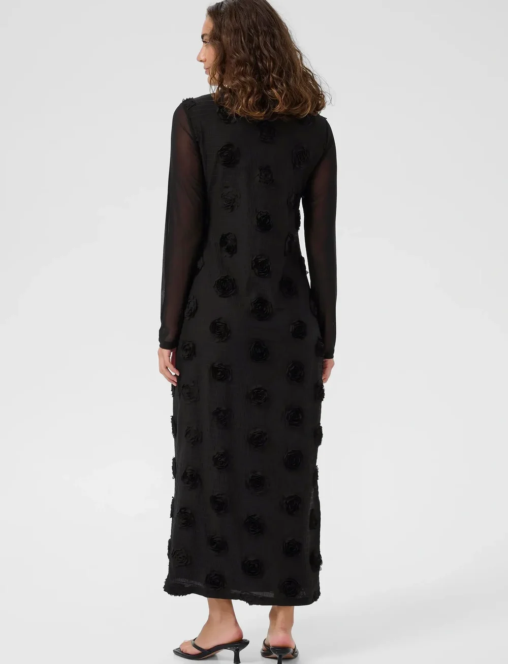 Culture - CUmascha Mesh Dress - aftonklänningar - black - 3