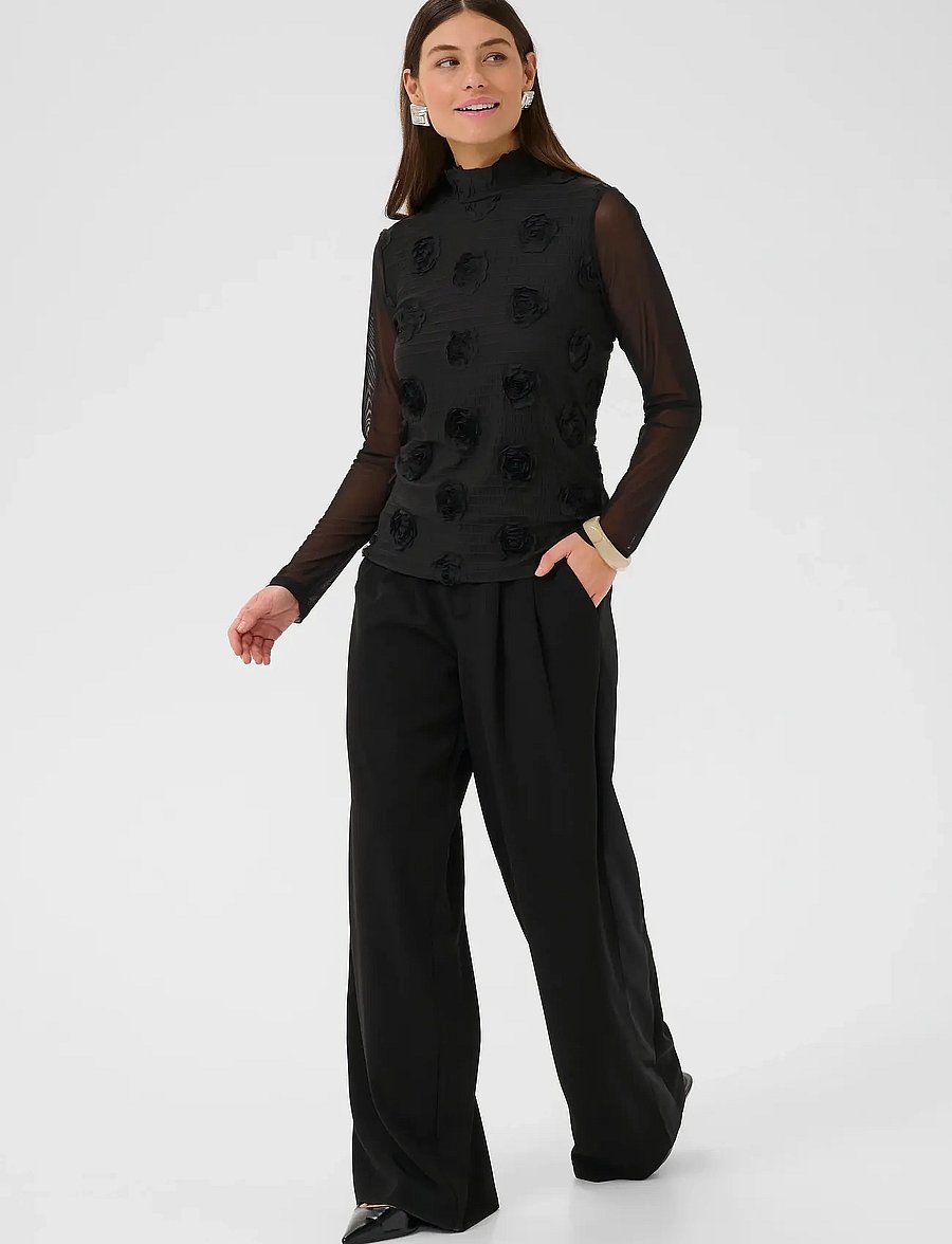 Culture - CUmascha Mesh Blouse - black - 3
