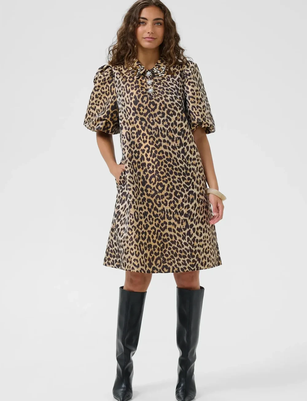 Culture - CUcarol Muxi Dress - skjortekjoler - leopard - 3