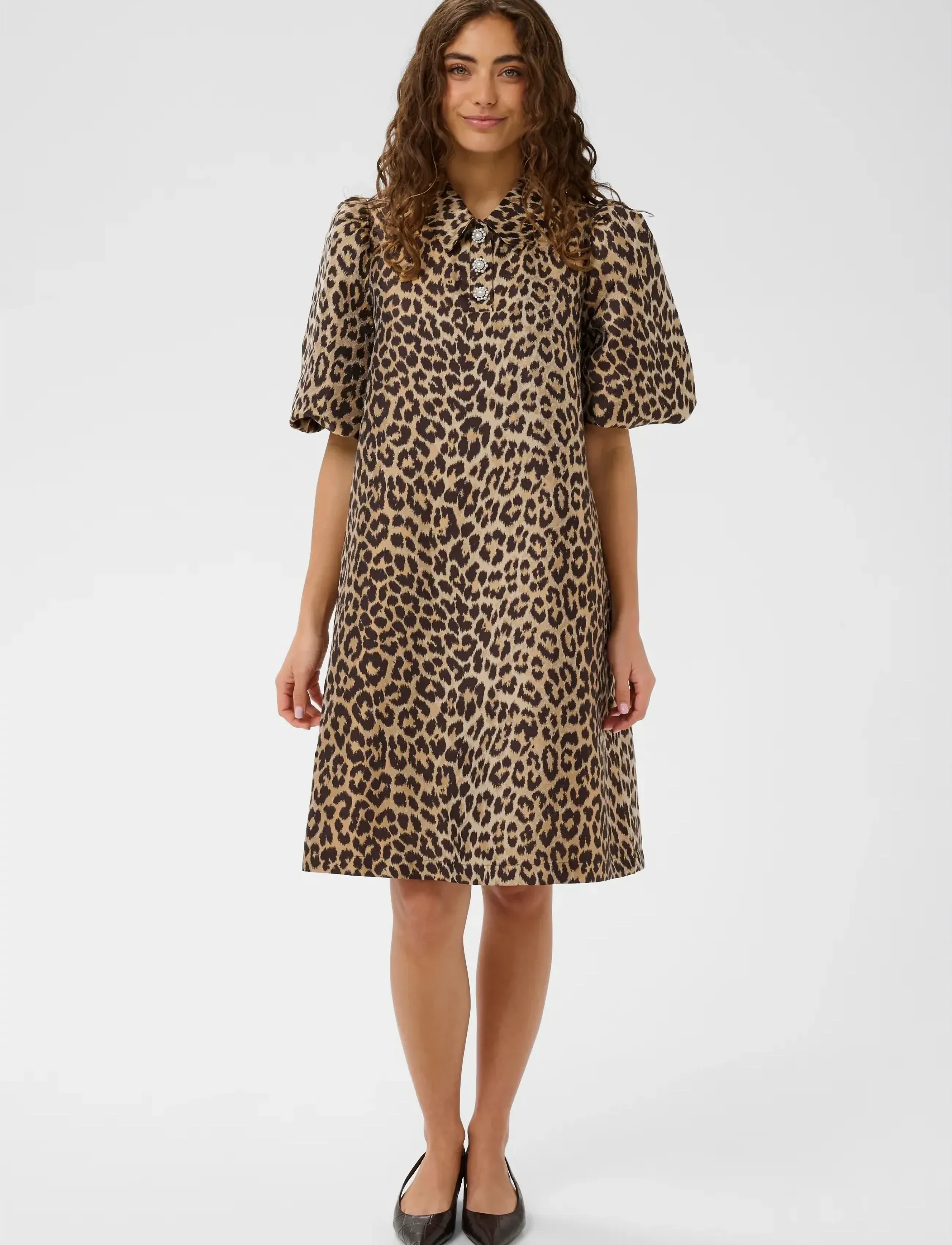 Culture - CUcarol Muxi Dress - skjortekjoler - leopard - 3