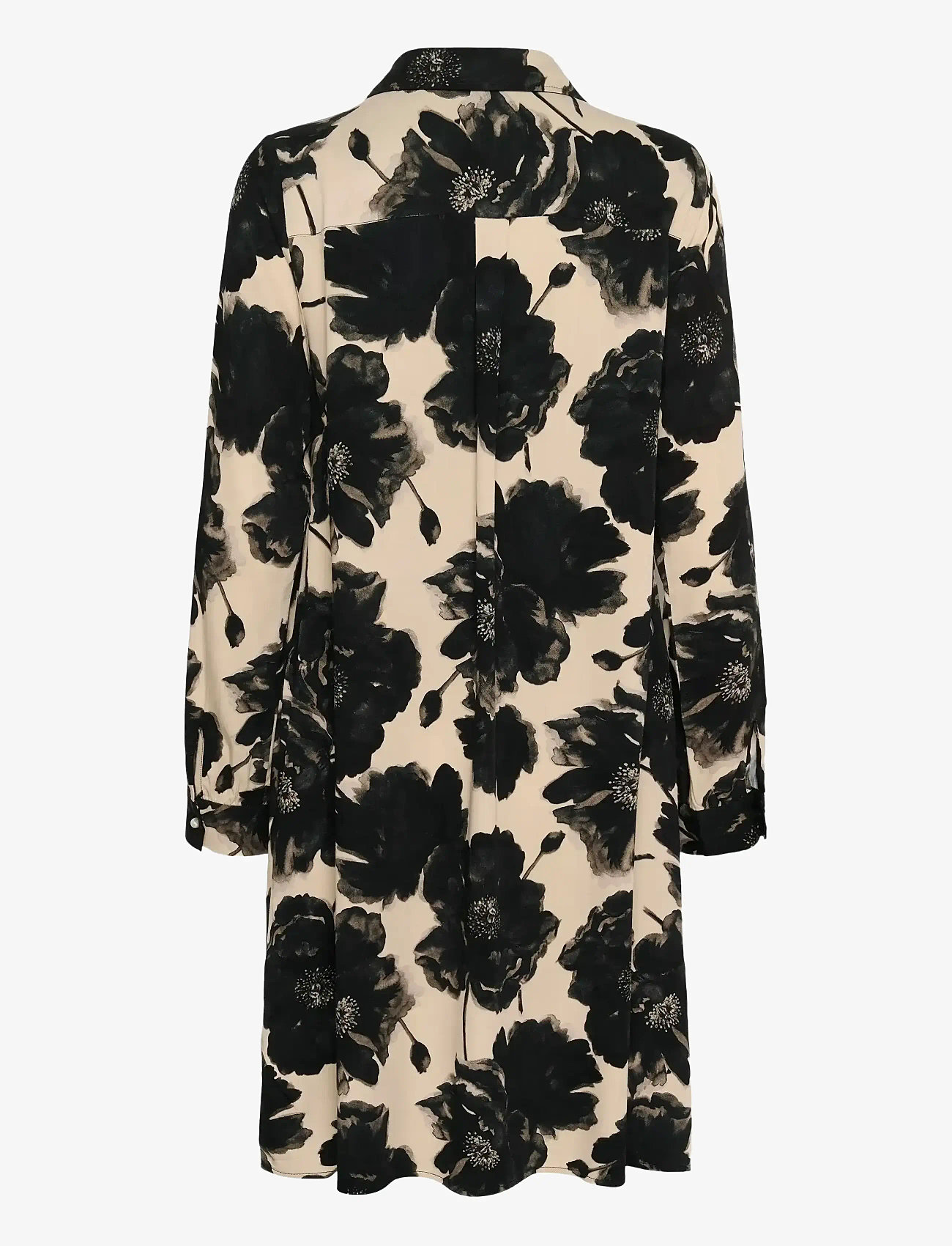 Culture - CUrachel Elitha Short Dress - marškinių tipo suknelės - black/offwhite flower - 2