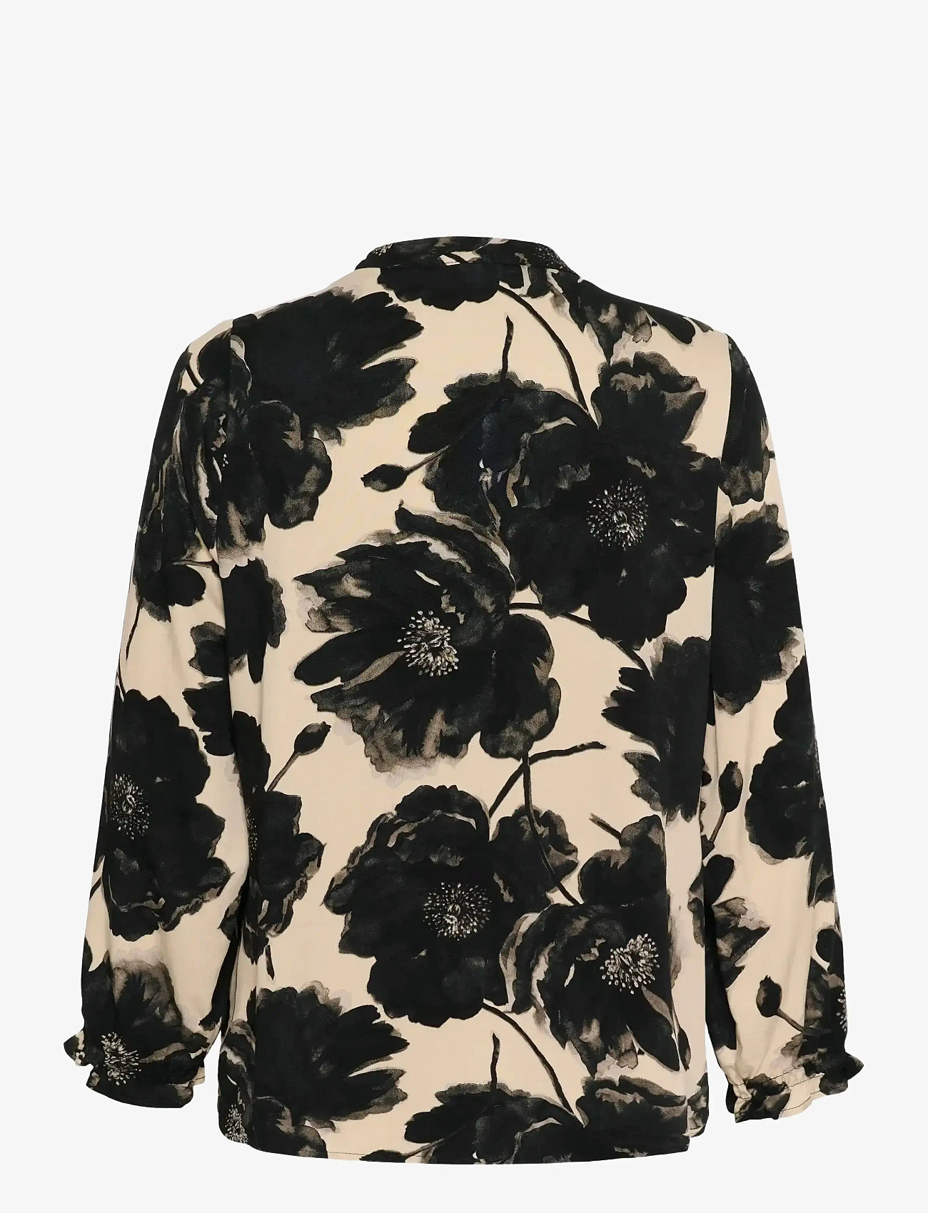 Culture - CUrachel Elitha Shirt - pikkade varrukatega särgid - black/offwhite flower - 2