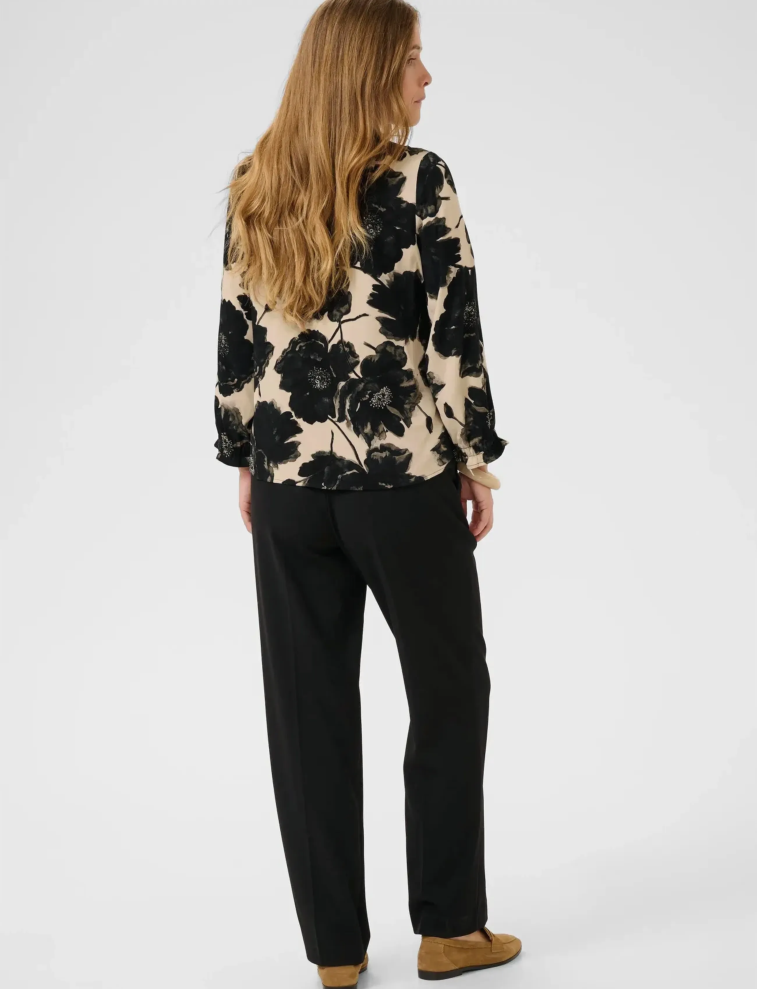 Culture - CUrachel Elitha Shirt - langermede skjorter - black/offwhite flower - 4