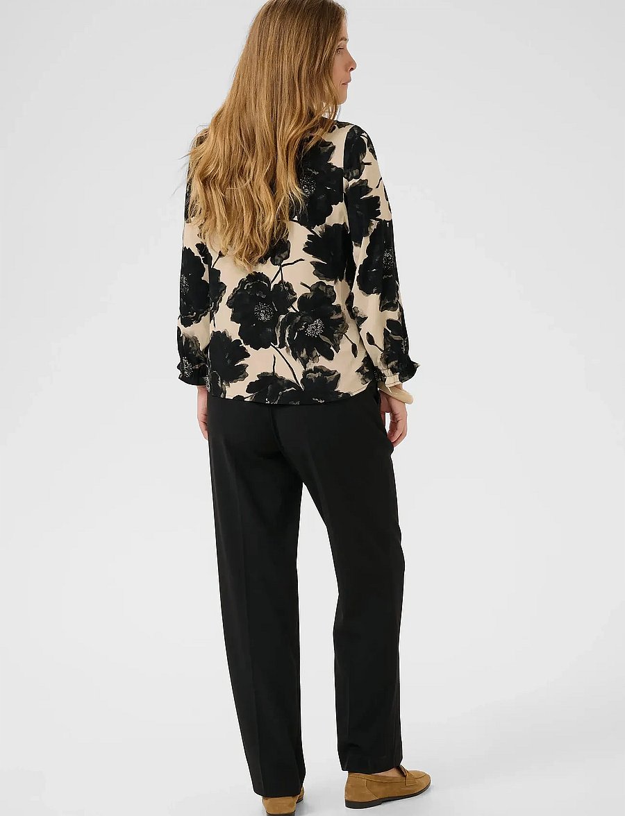 Culture - CUrachel Elitha Shirt - langärmlige hemden - black/offwhite flower - 4