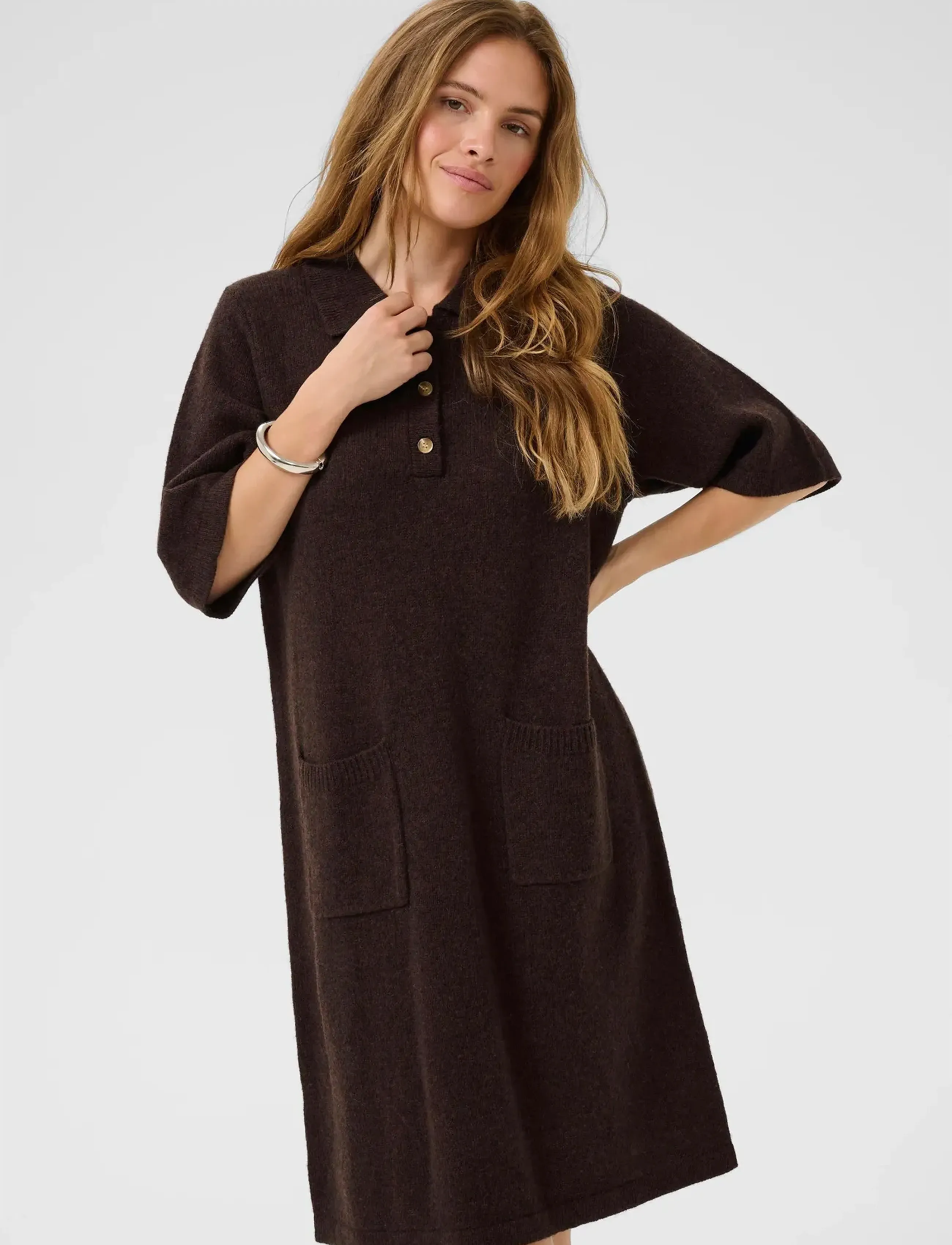 Culture Cuasima Katrina Dress, L, Brown, Kjoler > Skjortekjoler, Dame