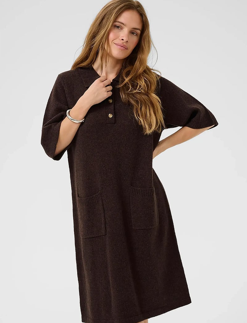 Culture - CUasima Katrina Dress - hemdkleider - coffee bean melange - 0