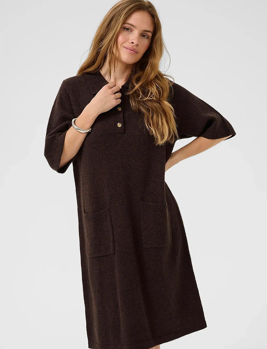 Culture - CUasima Katrina Dress - hemdkleider - coffee bean melange - 0
