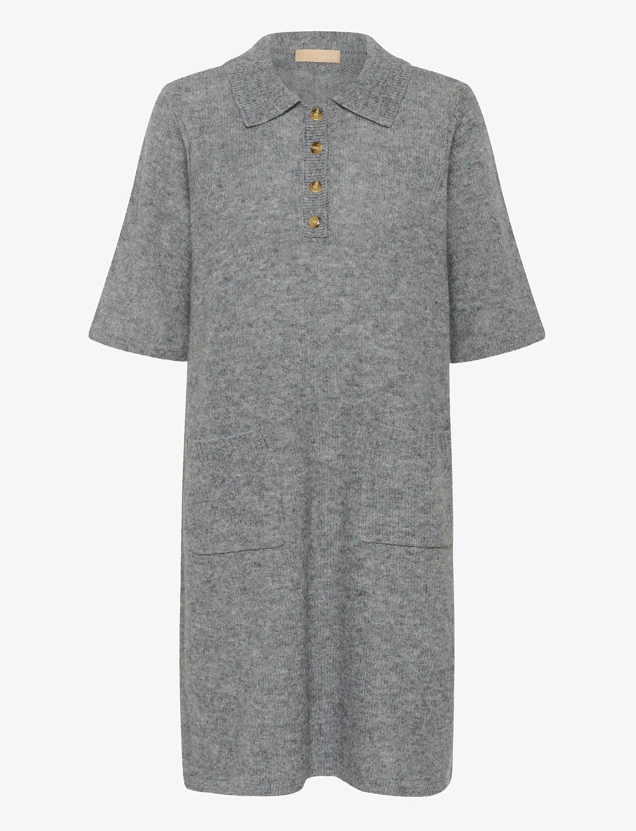 Culture - CUasima Katrina Dress - skjortklänningar - mid grey melange - 1