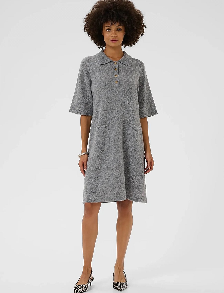 Culture - CUasima Katrina Dress - hemdkleider - mid grey melange - 3