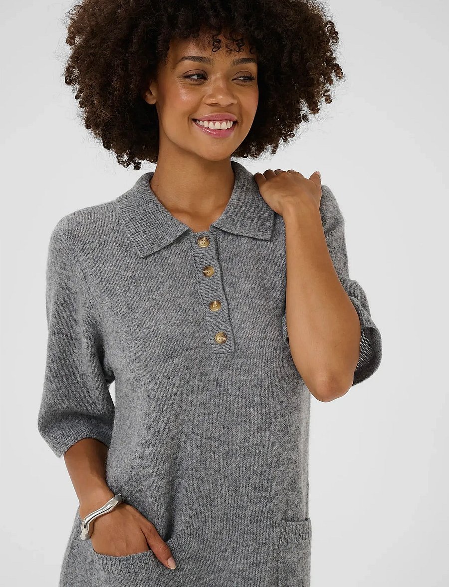 Culture - CUasima Katrina Dress - hemdkleider - mid grey melange - 5
