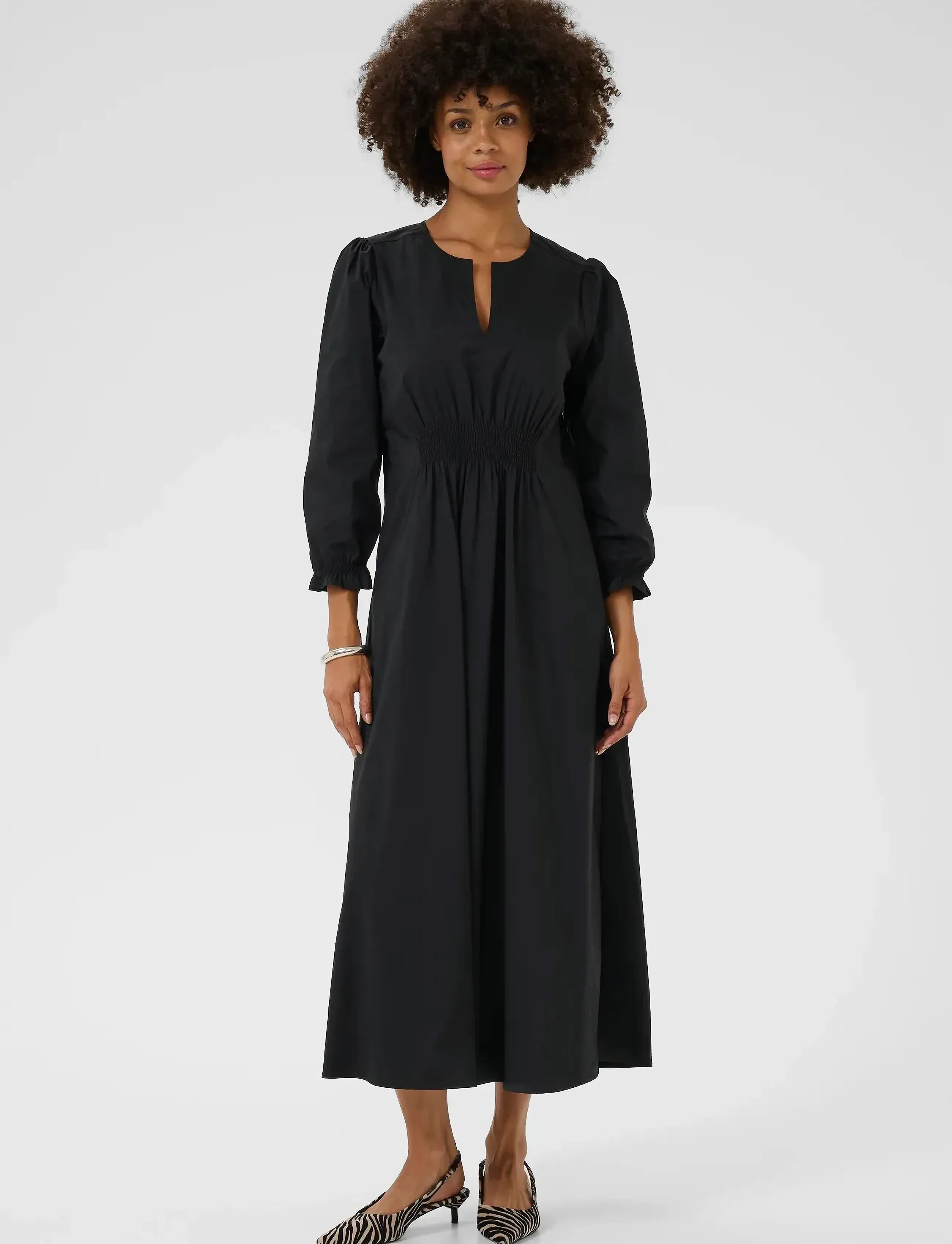Culture - CUelna Antoinett Long Dress - midi kjoler - black - 3