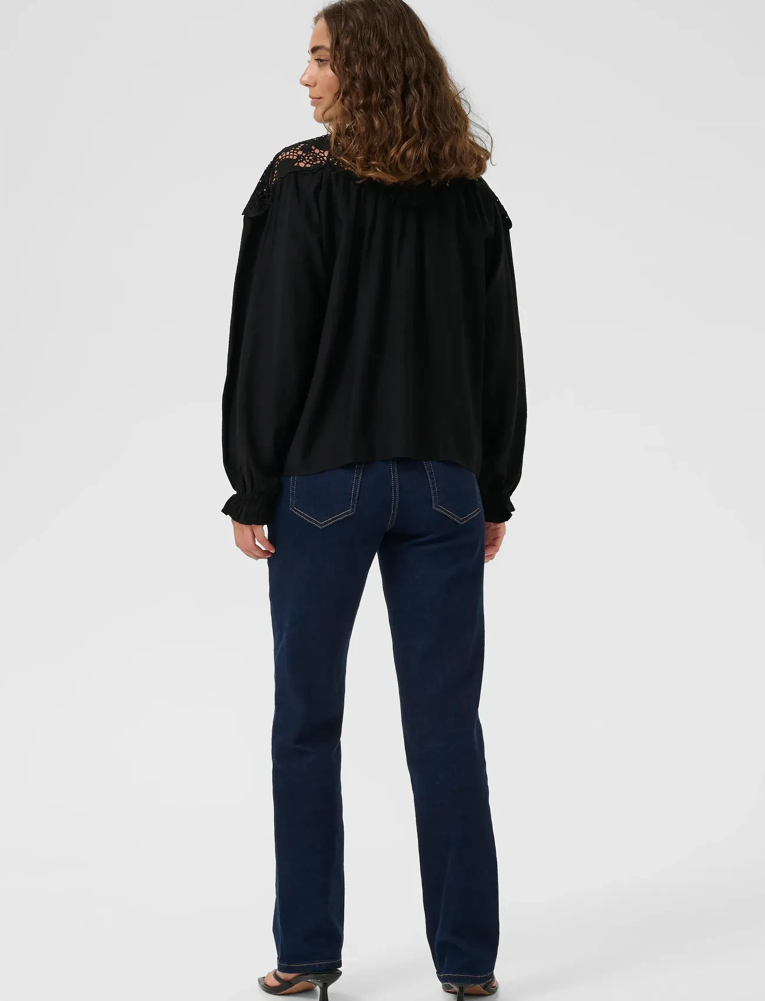 Culture - CUallegra Blouse - långärmade blusar - black - 4