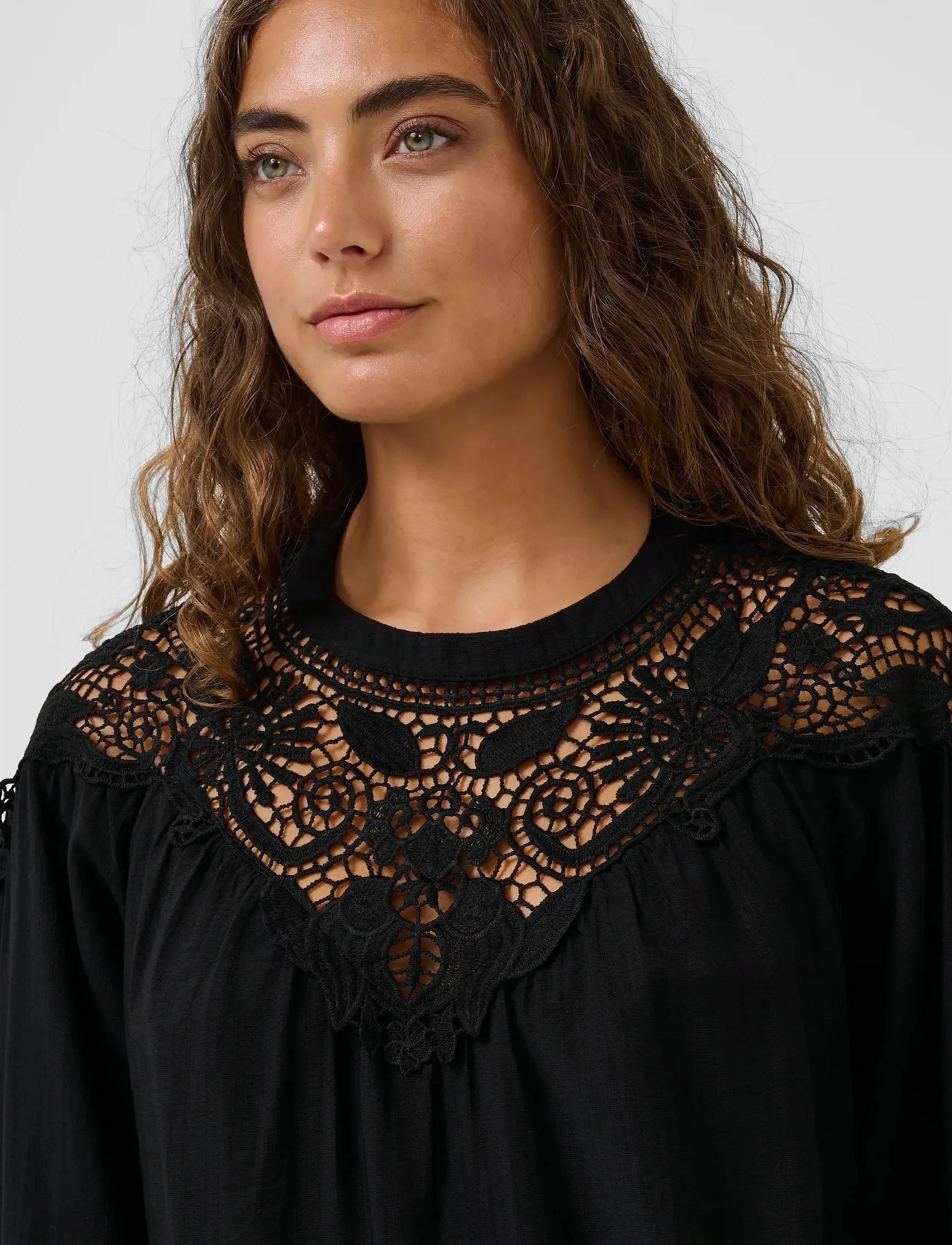 Culture - CUallegra Blouse - långärmade blusar - black - 5