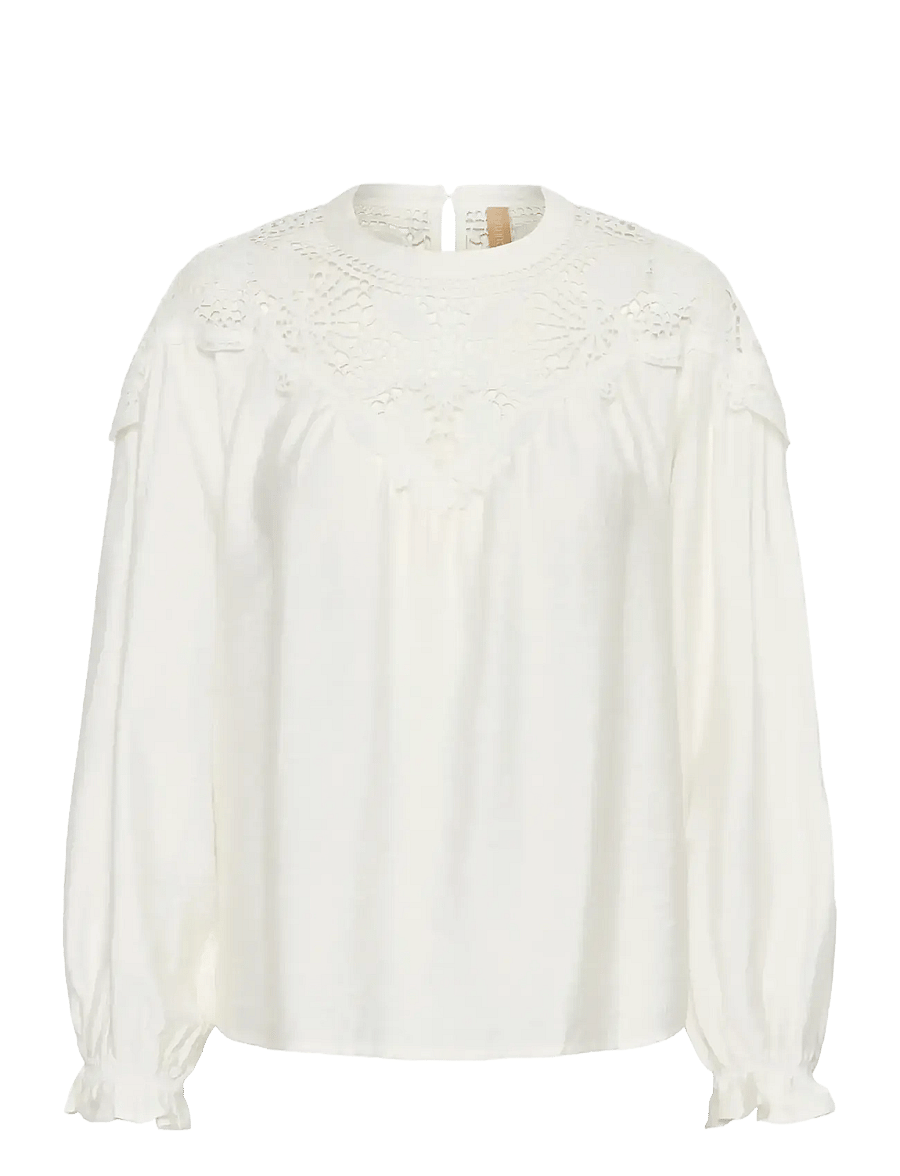Culture - CUallegra Blouse - langärmelige blusen - spring gardenia - 1